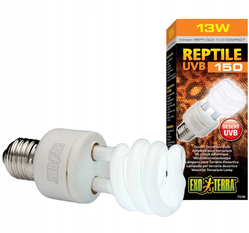 Levně Exo Terra Repti Glo 10 Uvb 150 Uva 13W žárovka pouštního terária PT2188