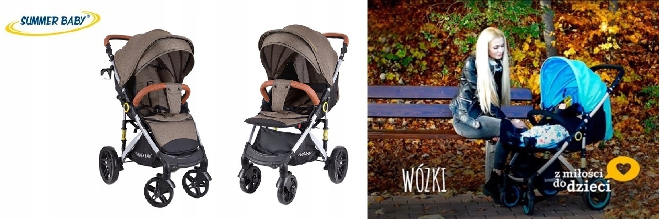 WÓZEK SPACEROWY SPACERÓWKA Summer Baby Koła 25cm Ocieplacz,Folia+DODATKI Wysokość produktu 106 cm