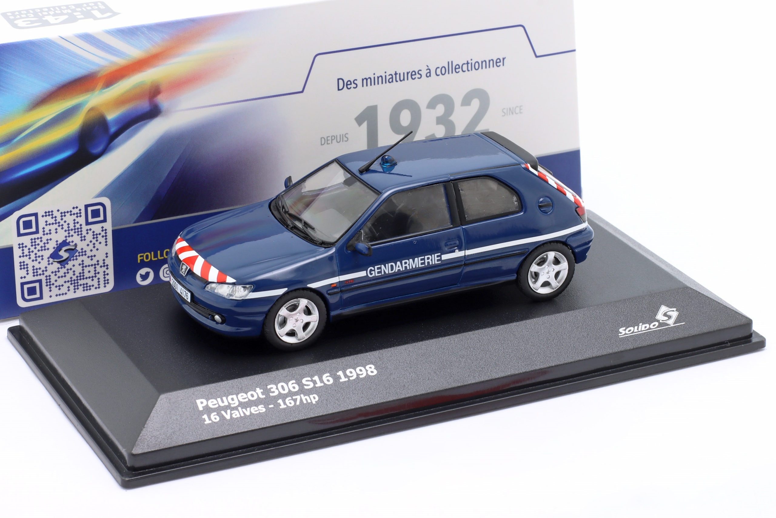 Solido Peugeot 306 S16 1998 Gendarmerie 1:43