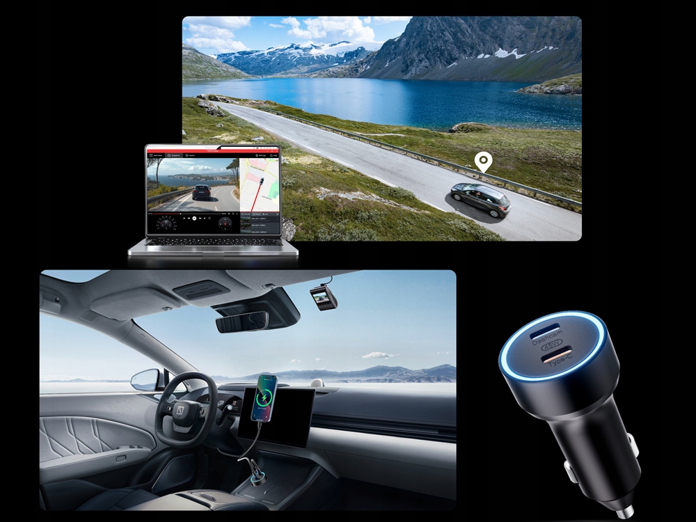 KAMERA SAMOCHODOWA VIOFO A329T 3CH 4K HDR GPS WIFI SONY STARVIS 2 TELEPHOTO Komunikacja Bluetooth GPS Wi-Fi