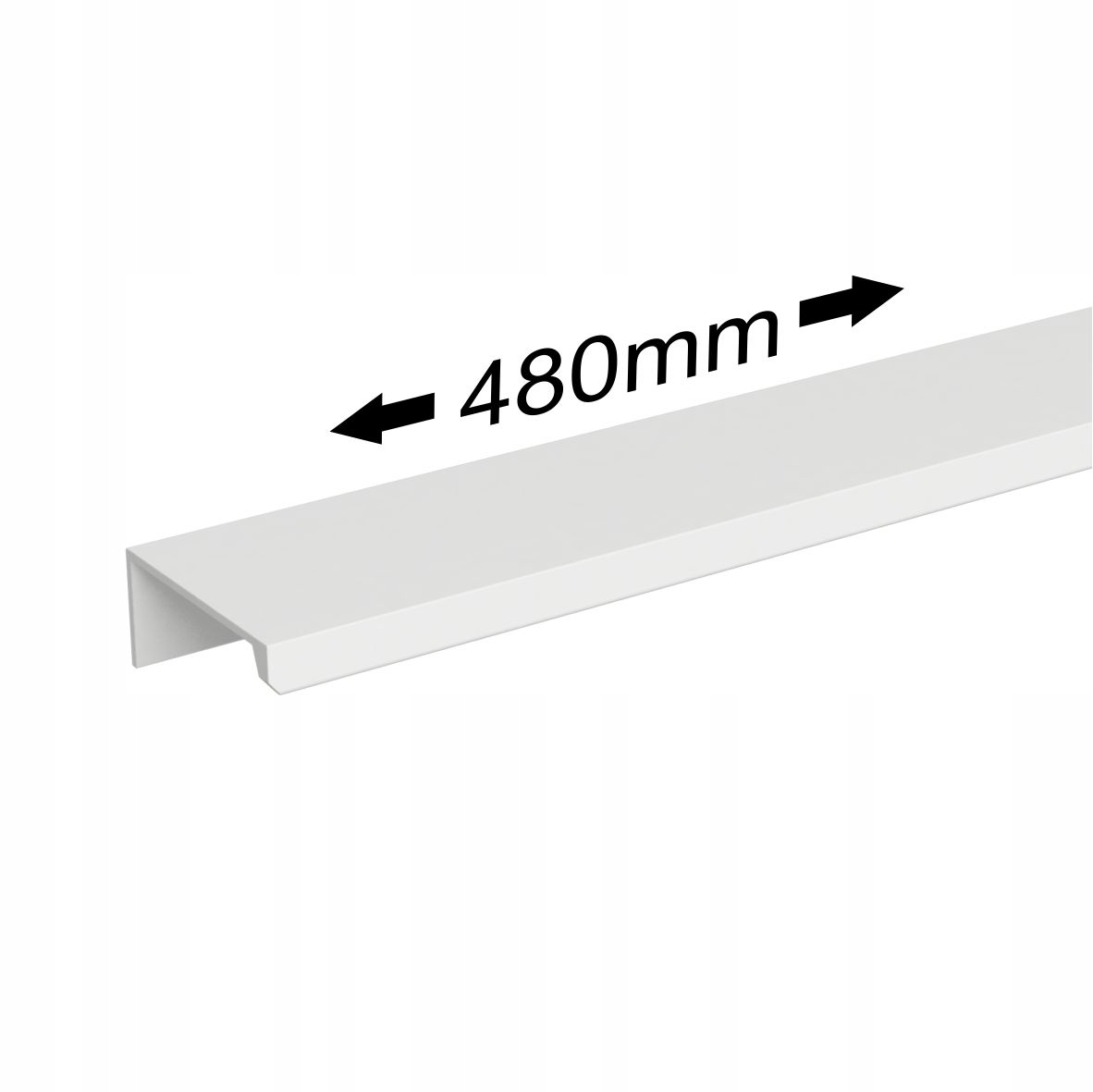 

Uchwyt meblowy krawędziowy Biały Mat 480mm