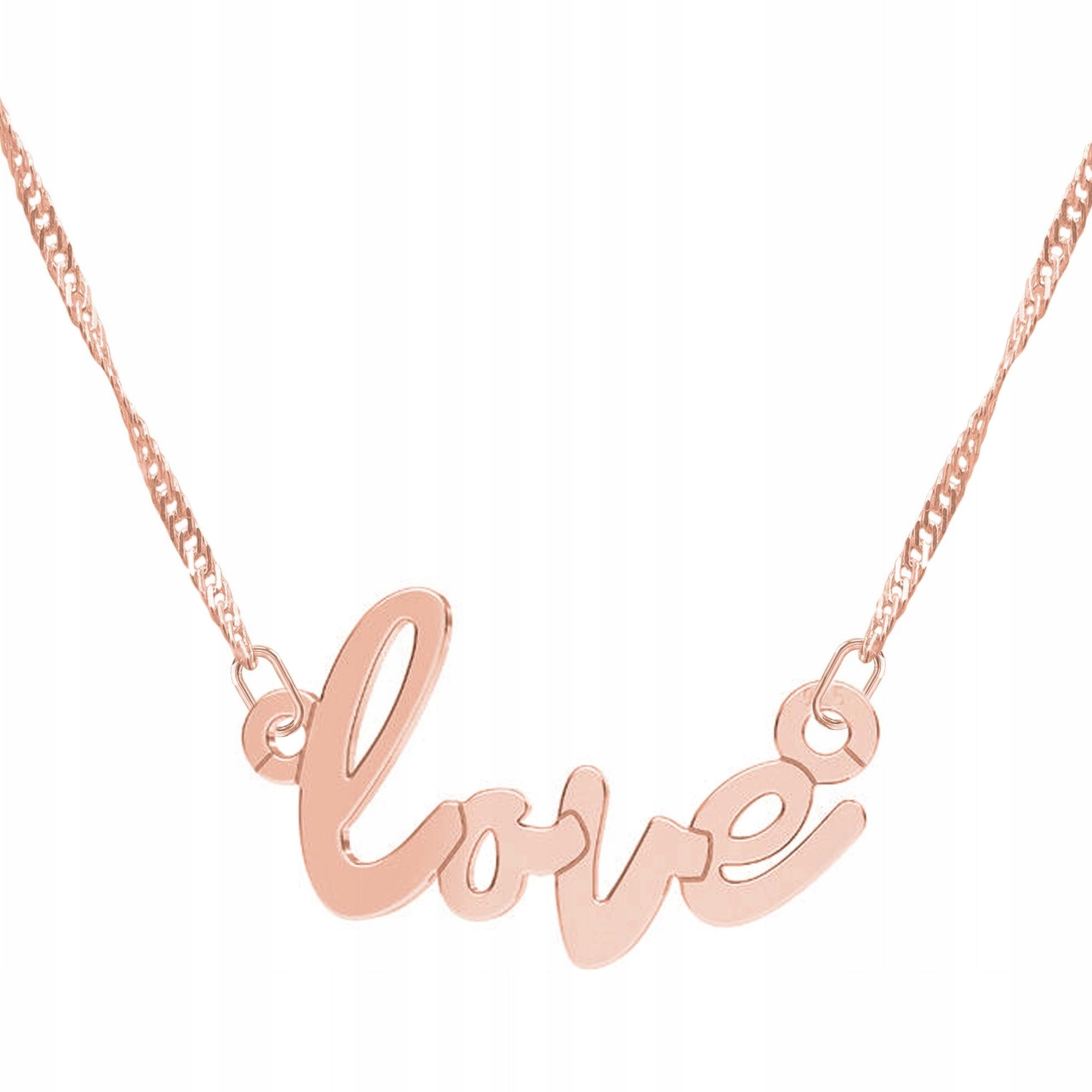 Náhrdelník Pozlacený Nápis Miluji tě Láska Srdce s nápisem Láska Stříbro 925