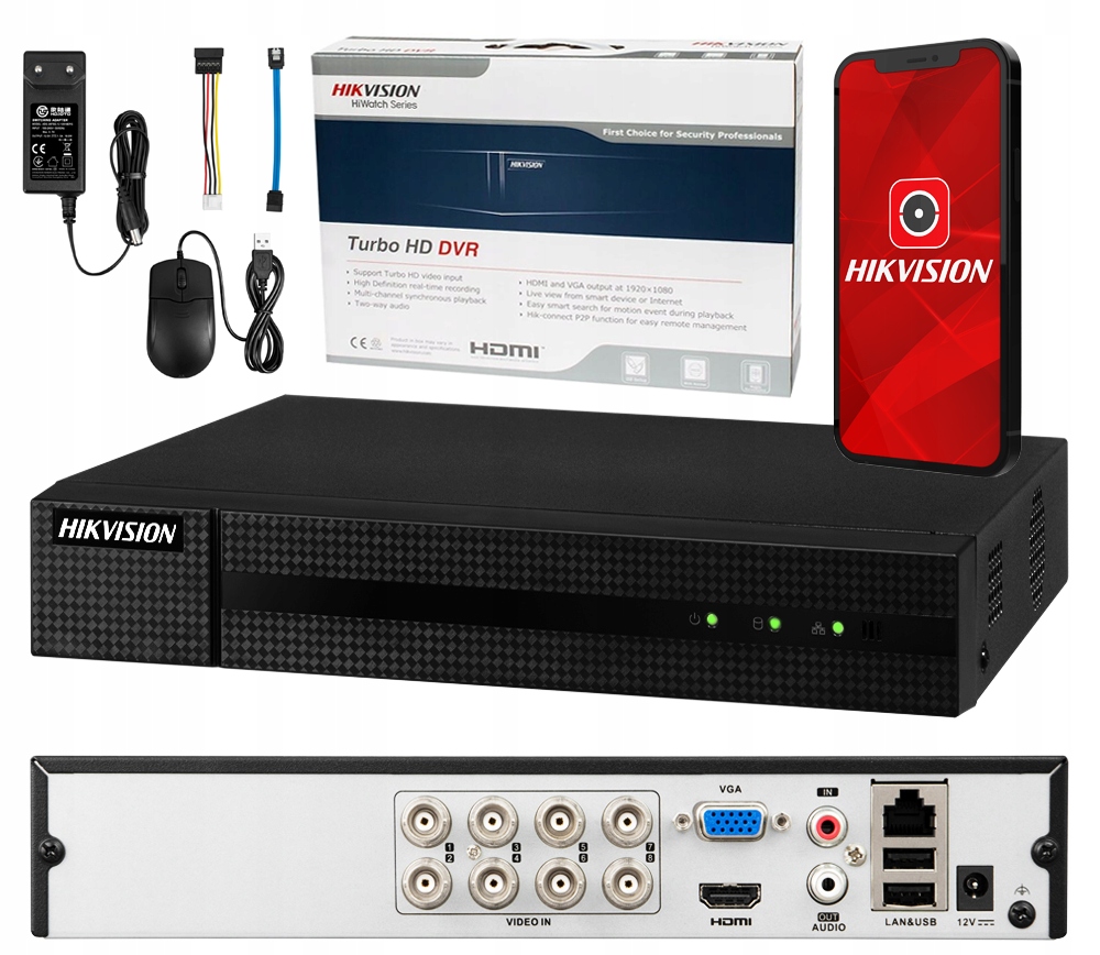 

Rejestrator Cctv 5w1 Hikvision 8ch do 2MPx MD 2.0