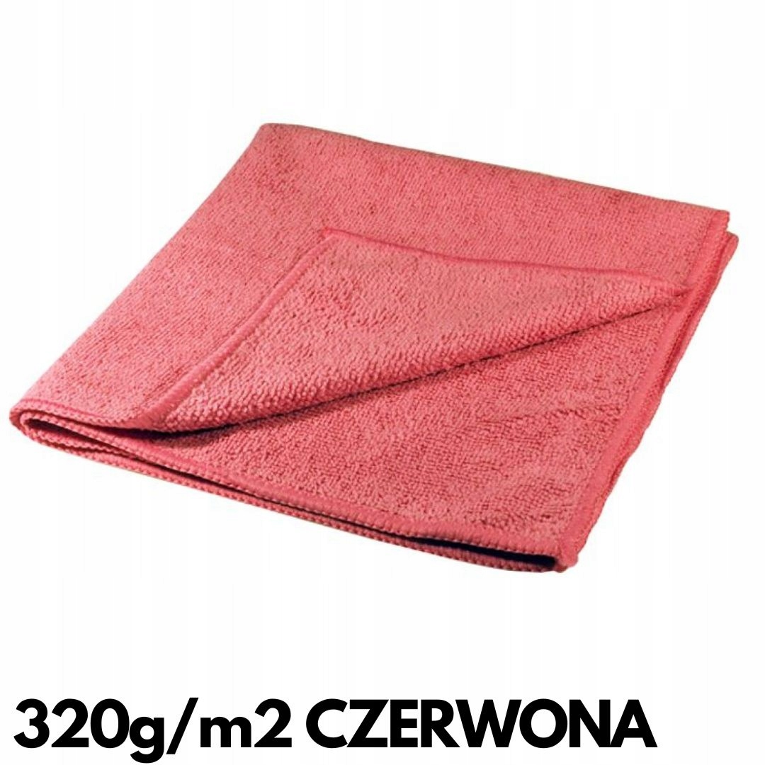 Mikrofibra 40x40cm 320g/m2 Polerowanie Wycieranie Wnętrza Karoserii (Czer.)