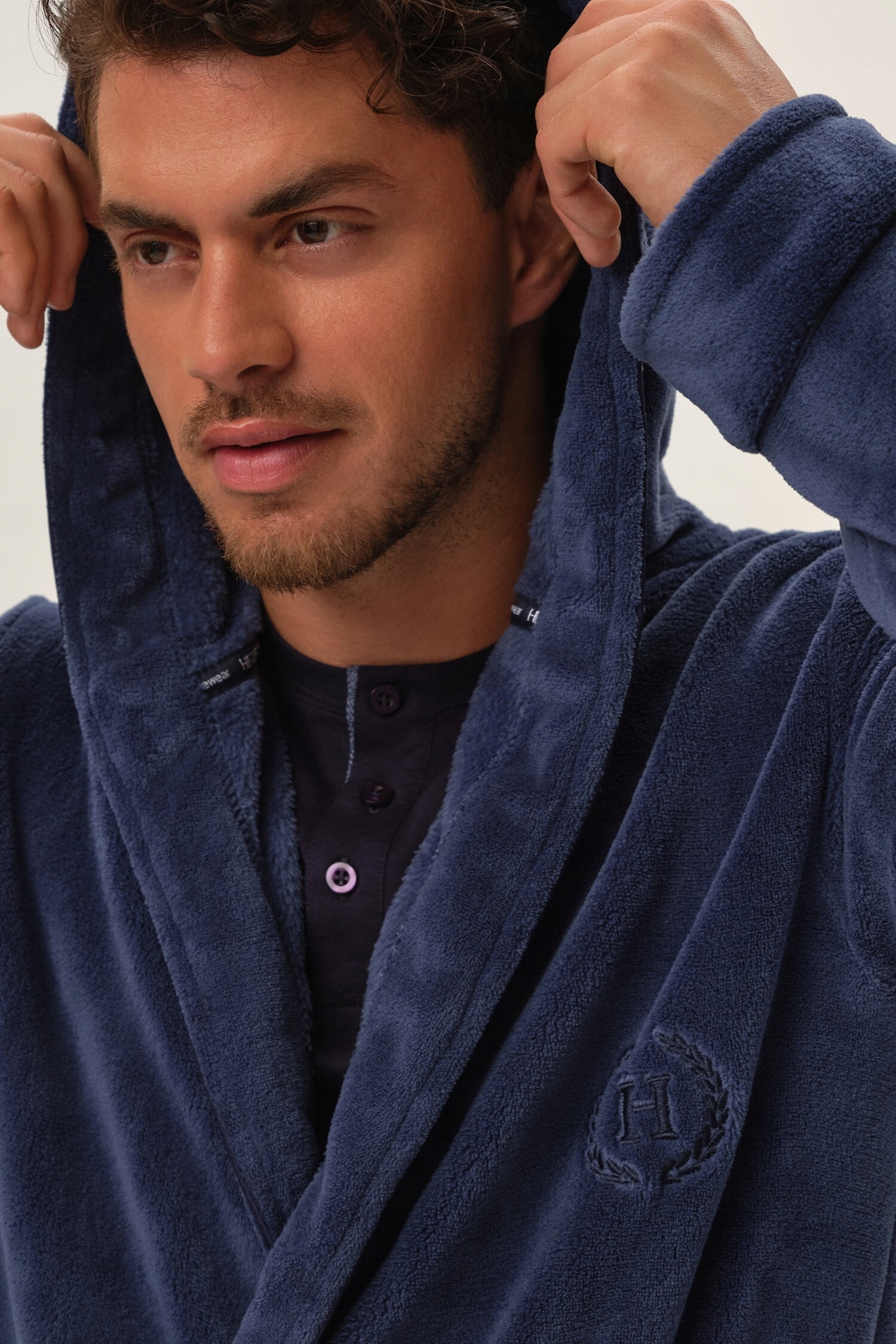 Ciepły SZLAFROK MĘSKI z kapturem HENDERSON Soft XL Rozmiar XL