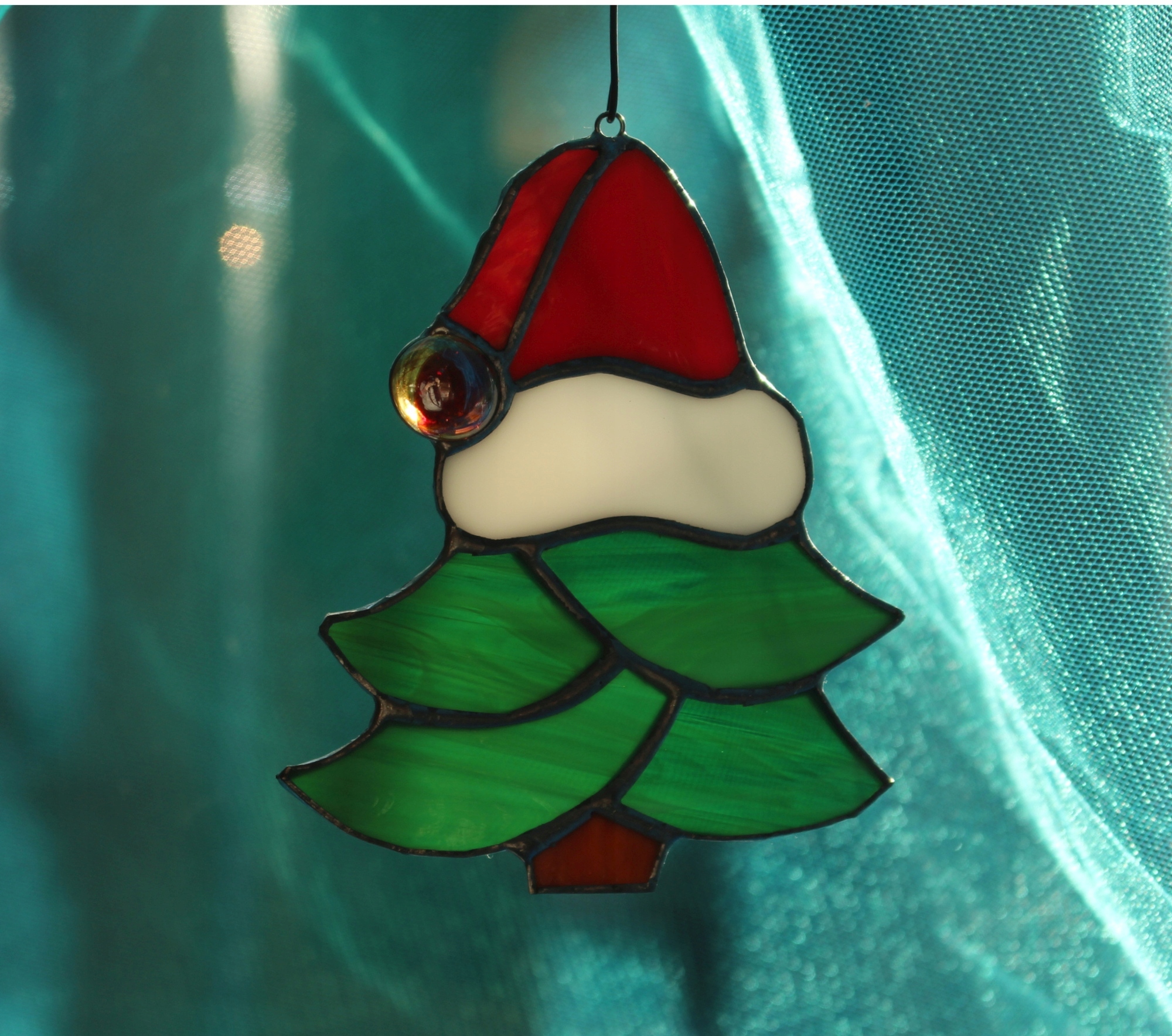 Choinka witraż, zawieszka, drzewko Tiffany