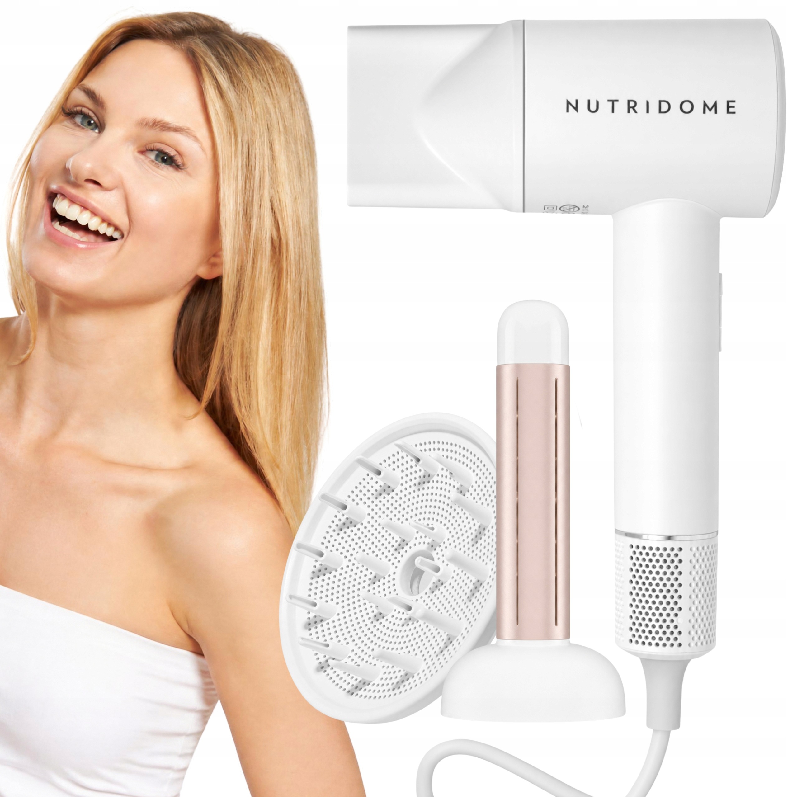 Fén s ionizací Nutridome 3v1 1600W Nutridome difuzér s vysokým výkonem