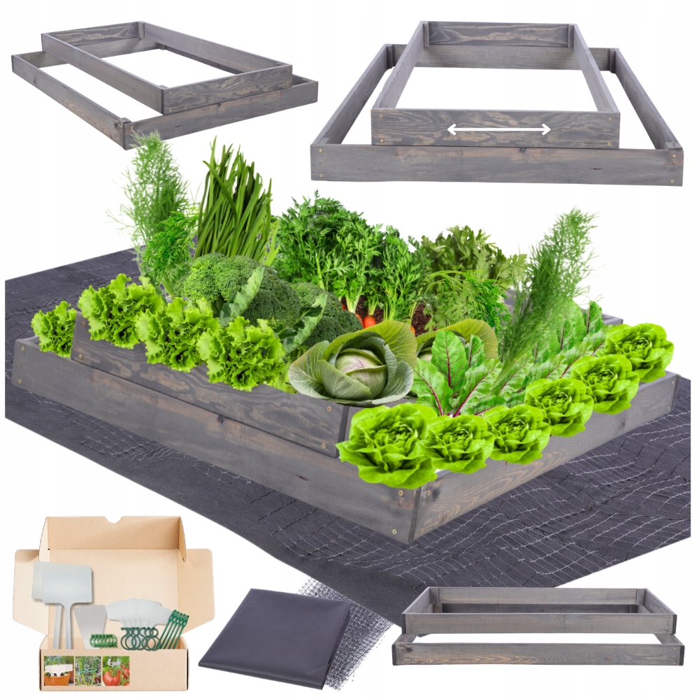 Kaskádová skříň regulovatelná impregnací zeleninový záhon zvýšená 18x90x100