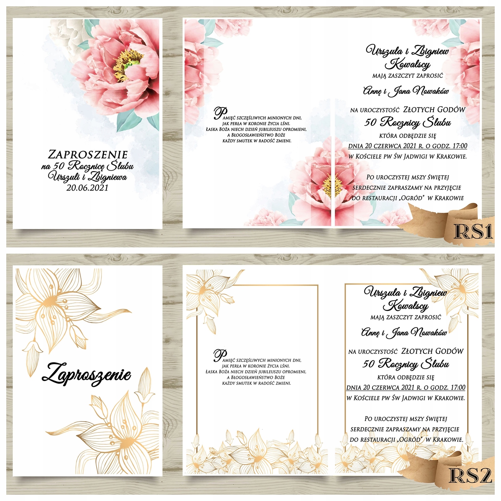 Zaproszenia na Rocznicę Ślubu Liczba sztuk 1 szt.