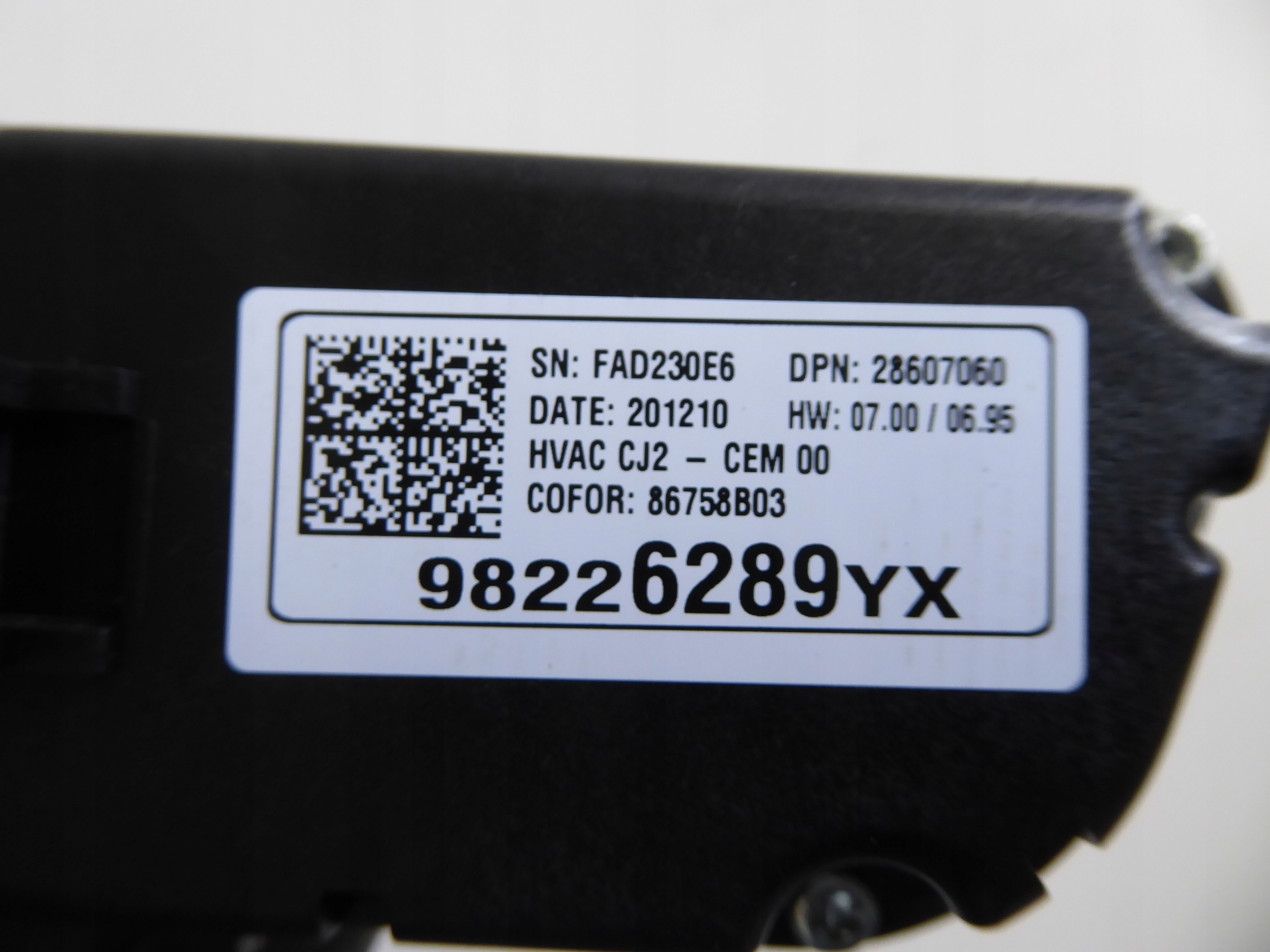 PANEL klimatizaci OPEL CROSSLAND X LIFT