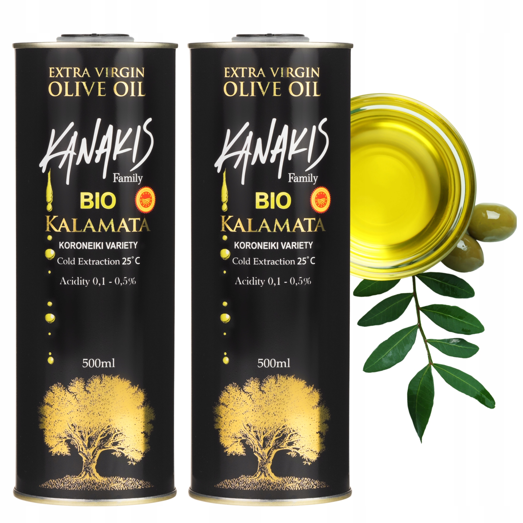 Řecký extra panenský olivový olej Set 2x 0,5 l Organická Bio Kvalita