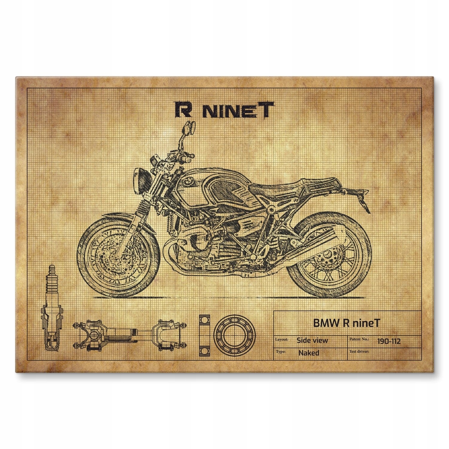 Kovový plakát Bmw R nineT Szyld Plech 30 x 42 cm Dárek