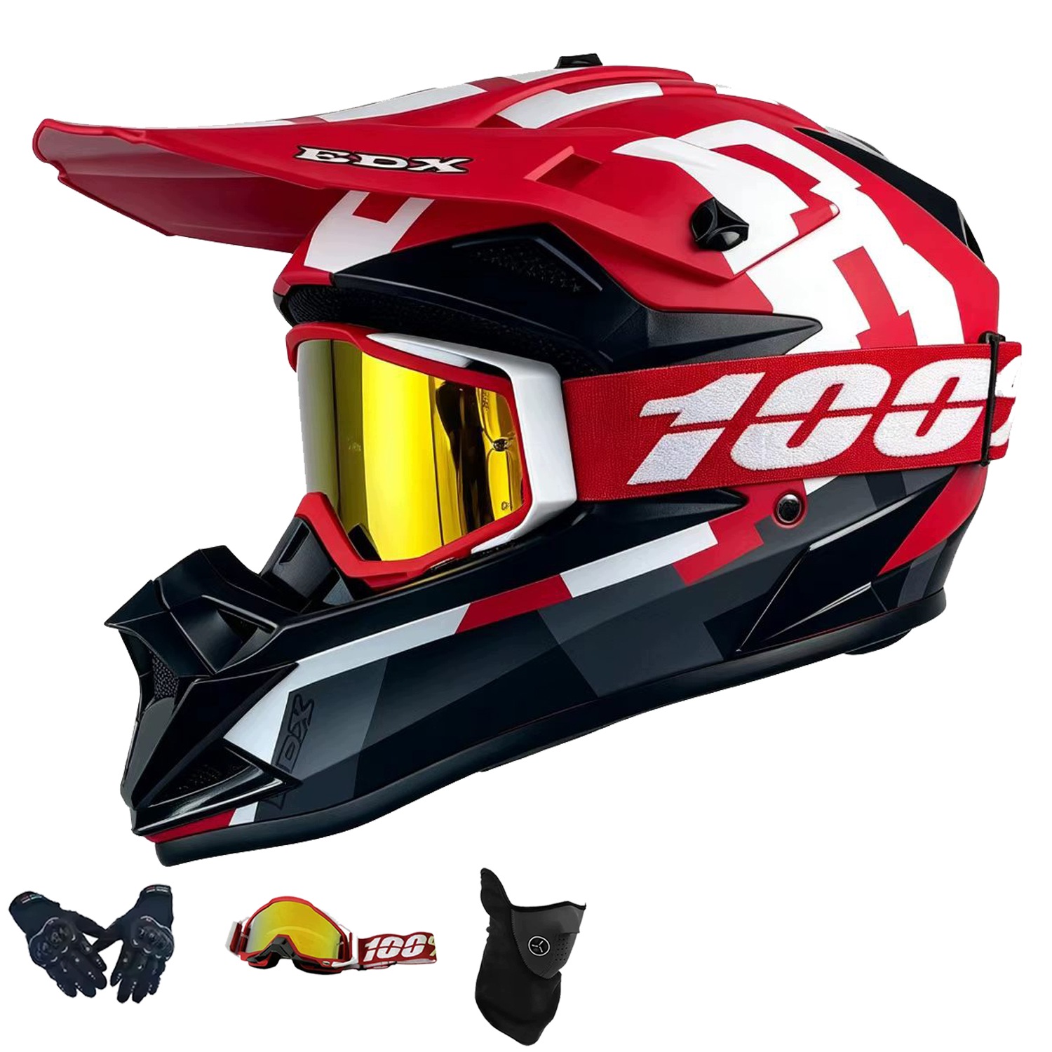Helma Na Elektrickou Koloběžku Cross Enduro Quad Bmx Helma Brýle Rukavice L