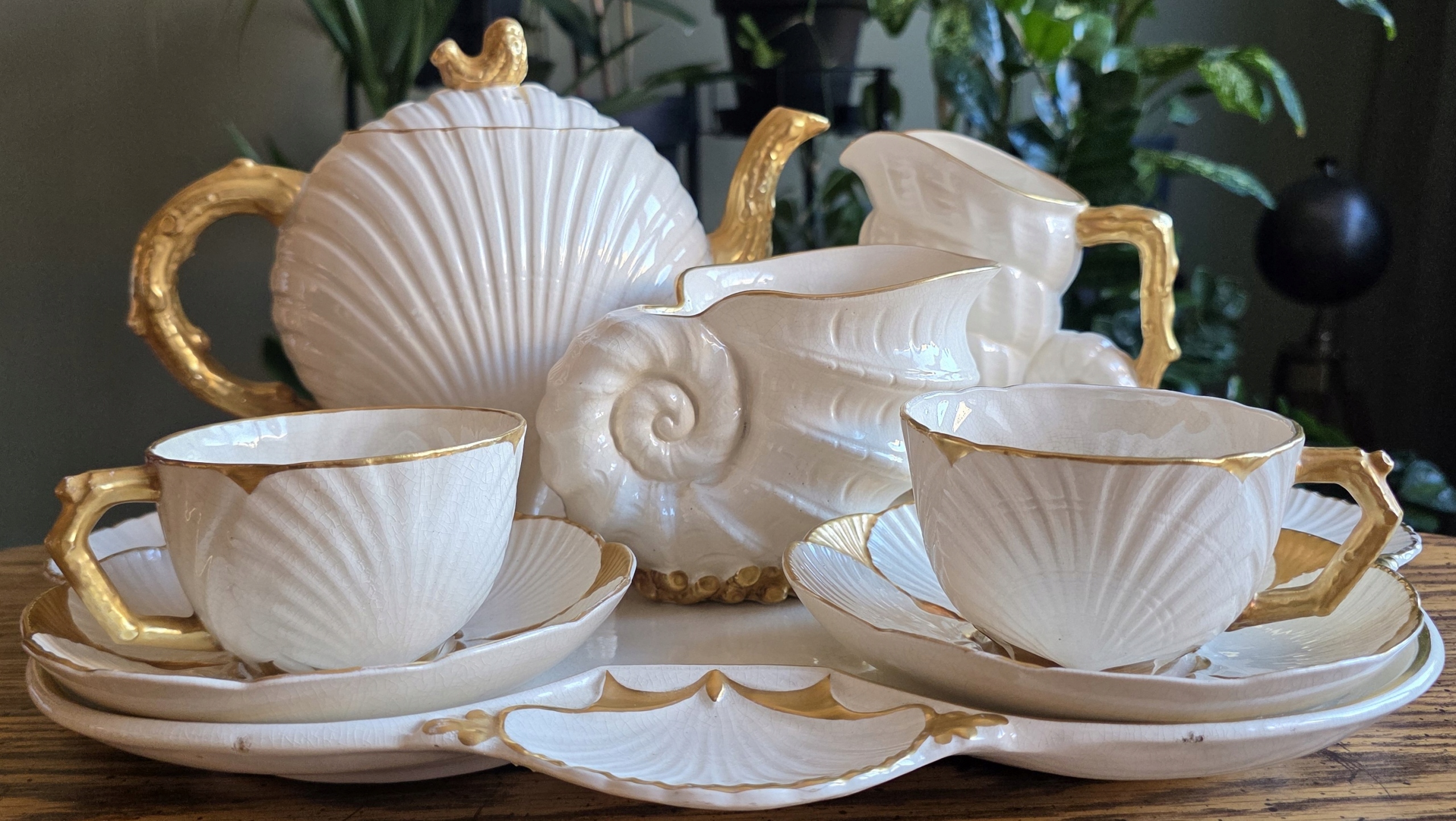 Ceramiczny zestaw do kawy - XIX wiek.