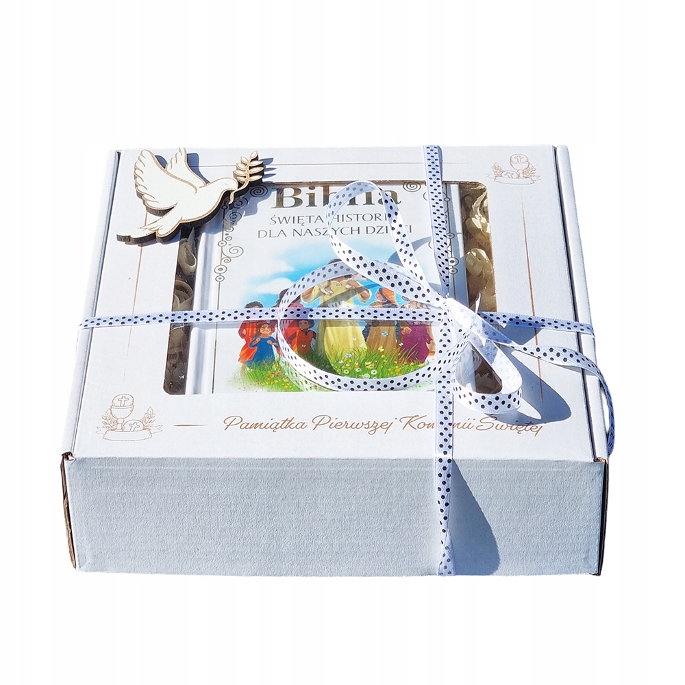 BIBLIA NA KOMUNIĘ PREZENT Pamiątka Pierwszej Komunii Świętej Komunia Stan opakowania oryginalne