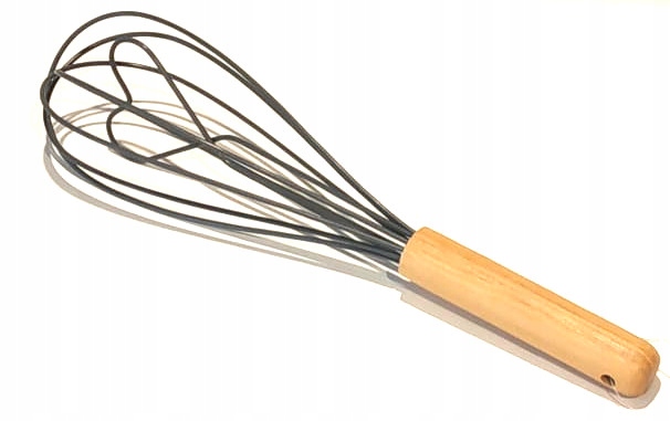 Smukee Trzepaczka silikonowa z uchwytem bambusowym szara