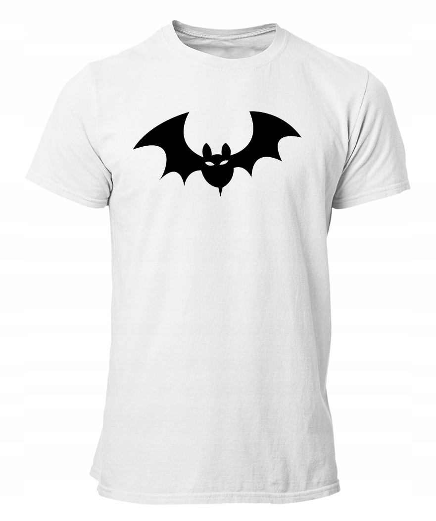 

Koszulka męska Nietoperz z nadrukiem Biała