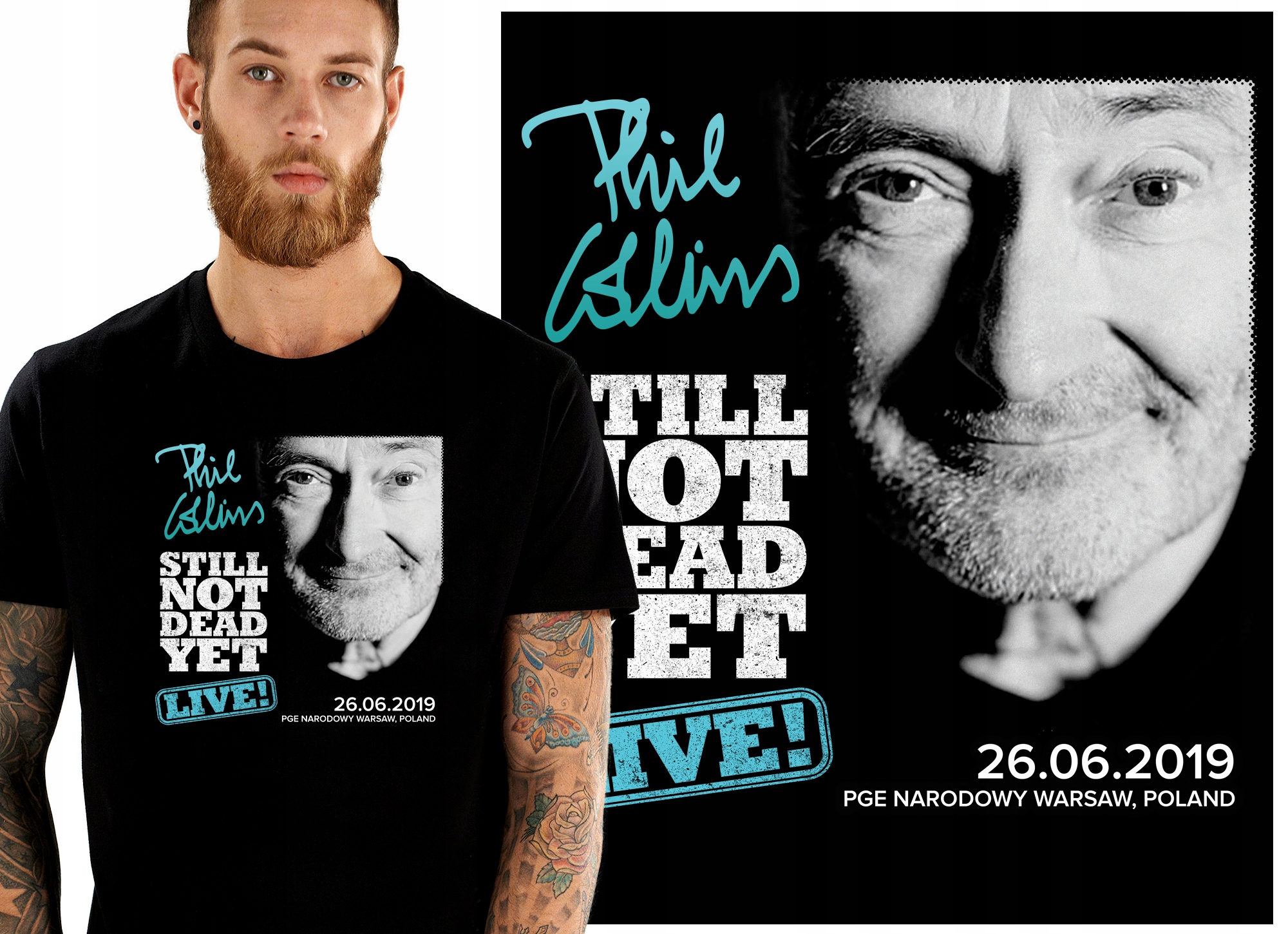

Phil Collins 2019 Koncert Wawa Koszulka Męska XXL