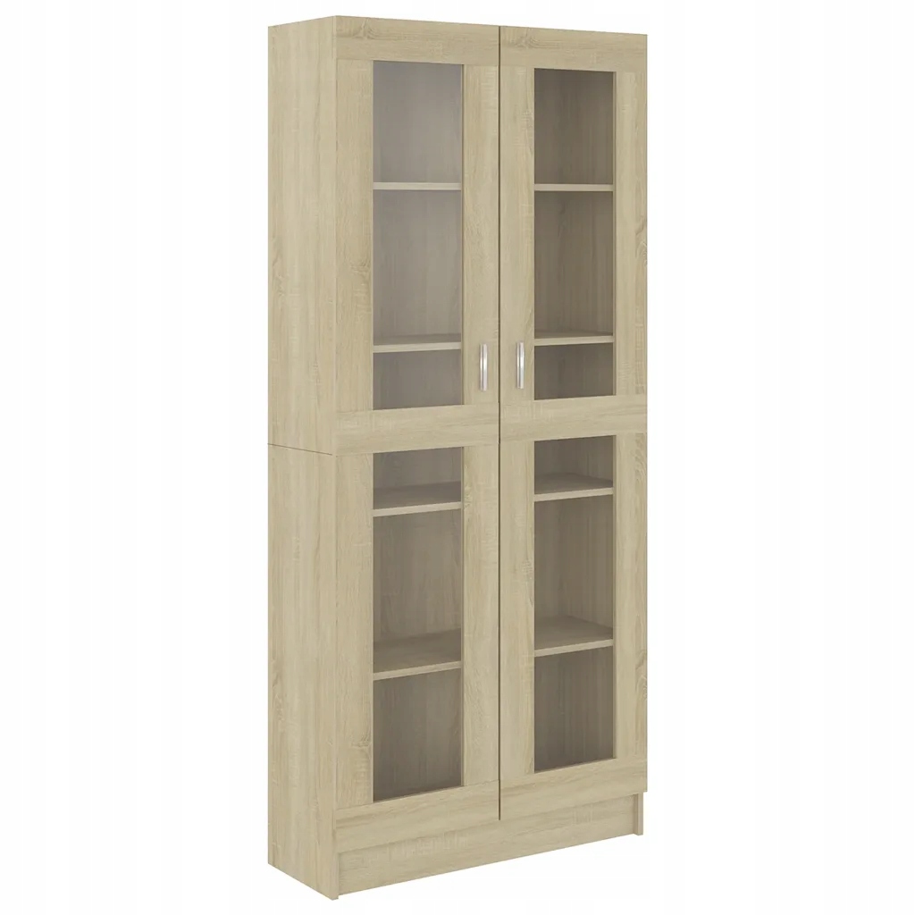 Skříň na knihy prosklená dub sonoma 82,5x30,5x185,5 cm