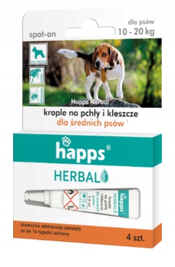

Krople na kleszcze i pchły psy średnie do 20kg 4sz