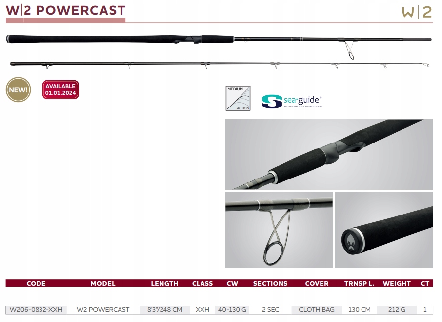 W2 Powercast 8'3"/248CM Xxh 40- 130G 2SEC