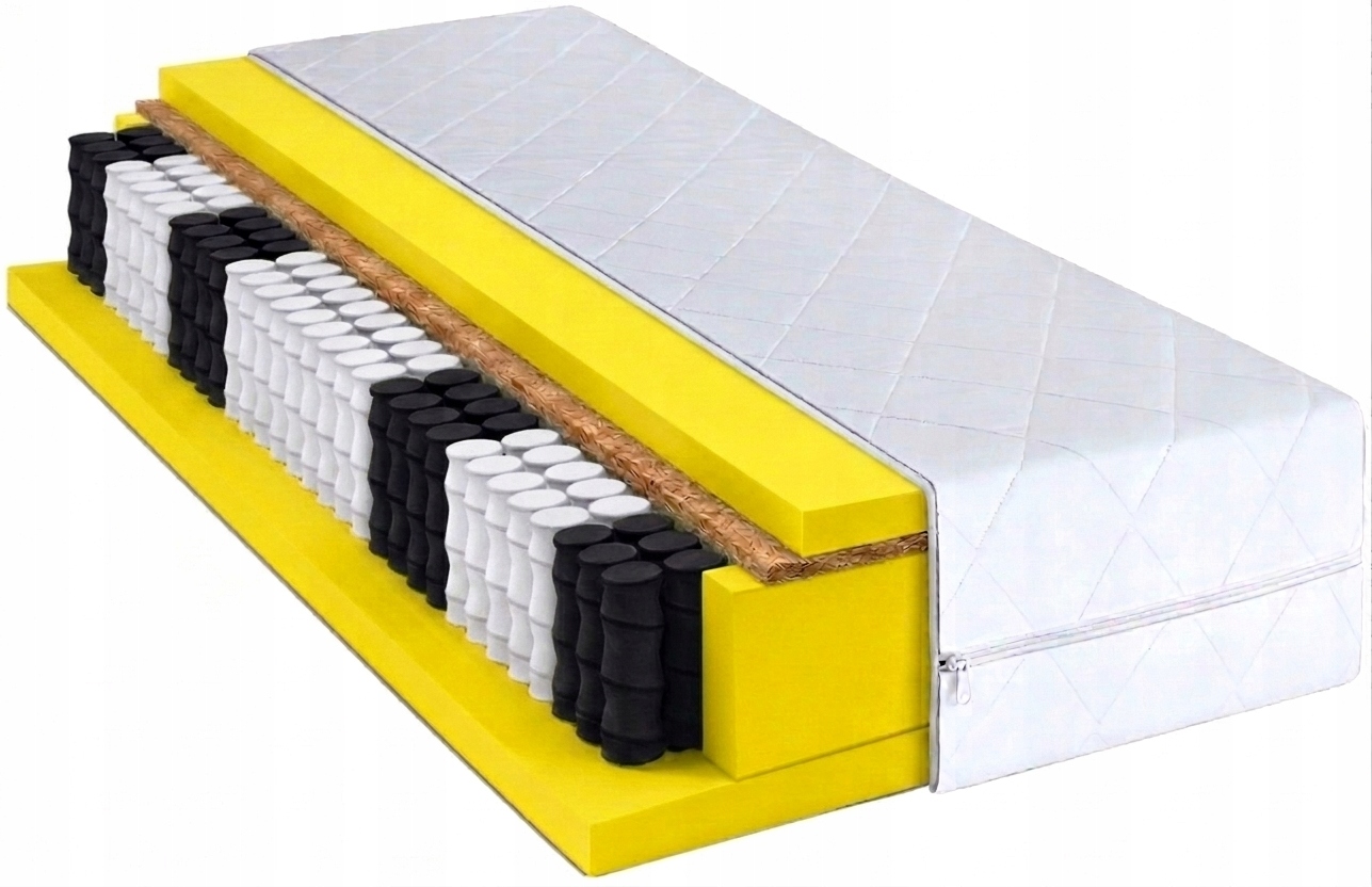 Matrace 160x200 středně tvrdá KOKOSová kapsa 7 zón Yellow Max