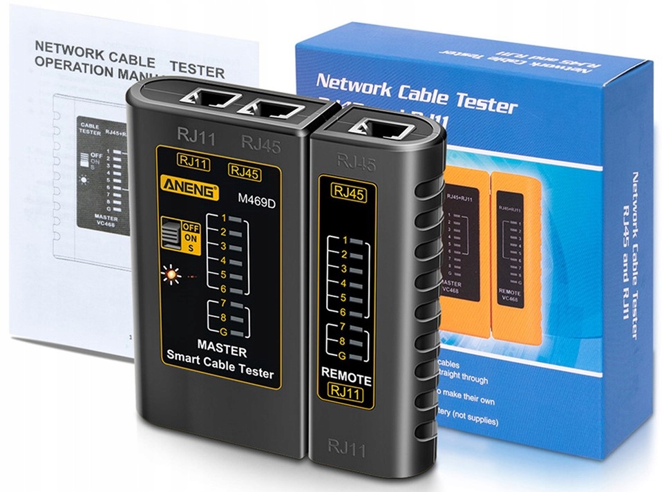 Tester kabli sieciowych sieci RJ45 RJ11 ANENG M469