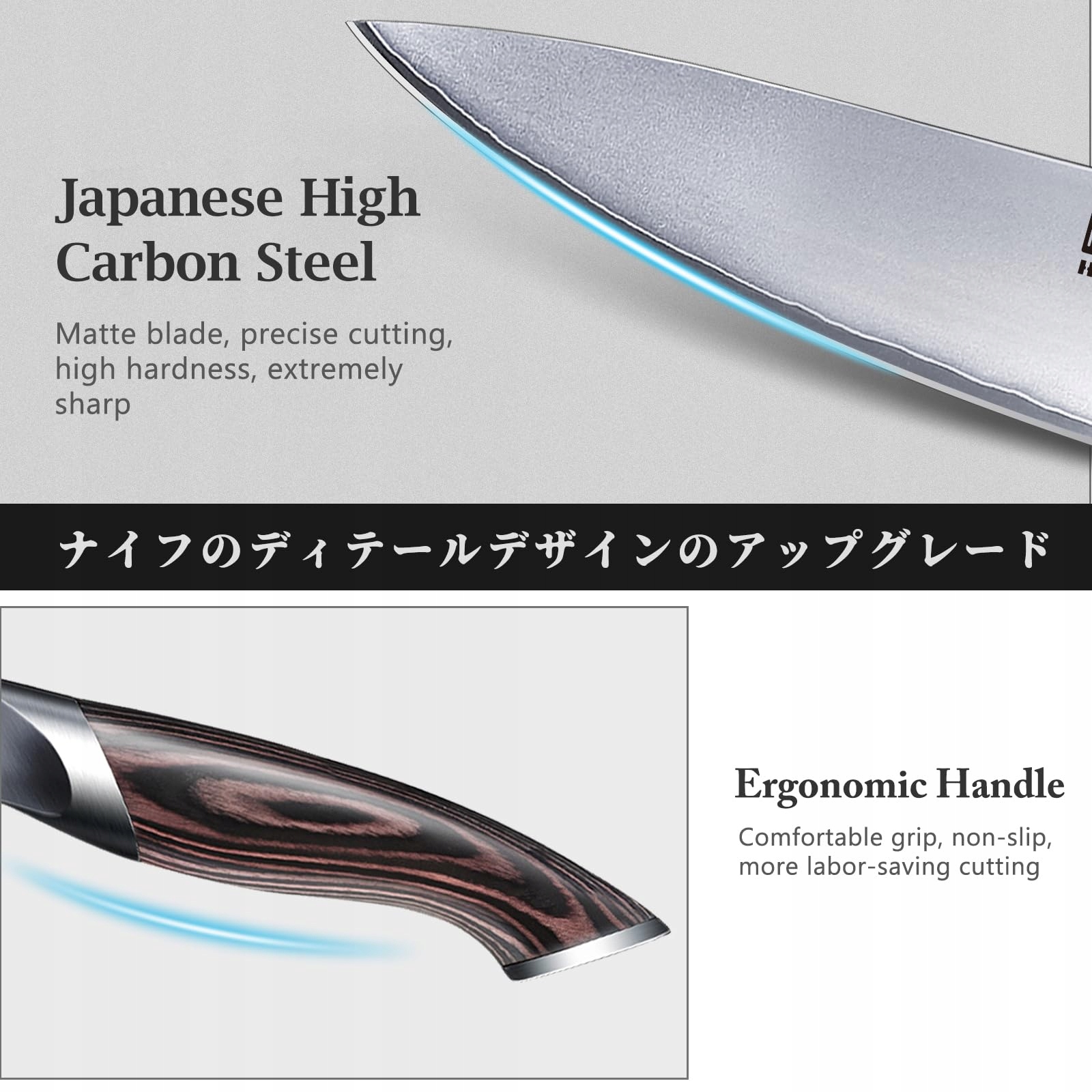 HOSHANHO 6-Piece Ultra Sharp Kitchen Knife Set with Magnetic Holder — miniatura 3