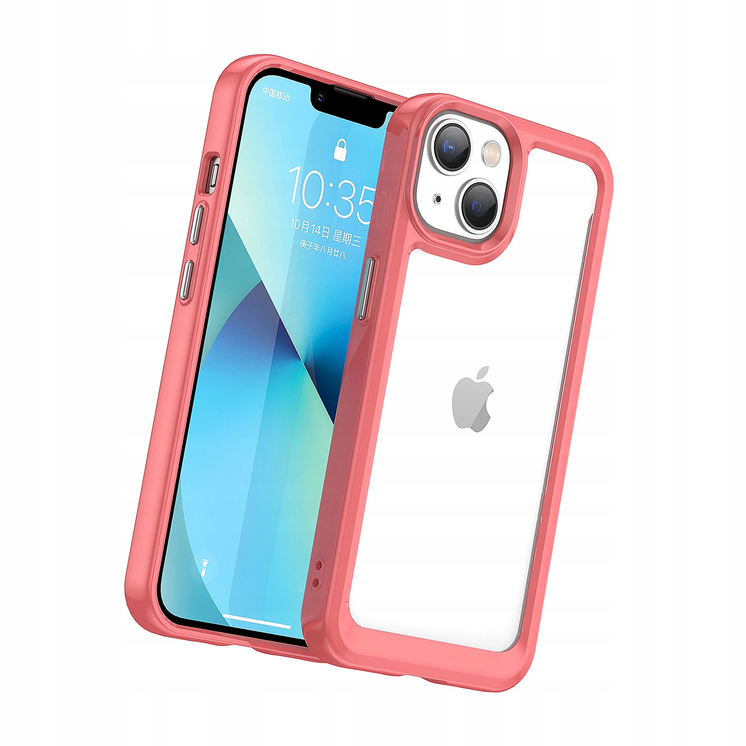 Outer Space Case etui iPhone 14 sztywny pokrowiec z żelową ramką czerwony