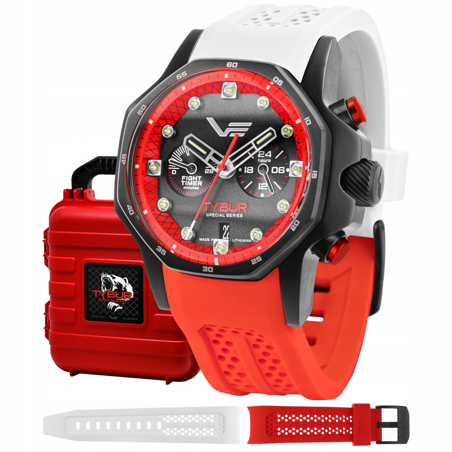 Pánské Hodinky Vostok Europe VK64-640C470 červený pásek