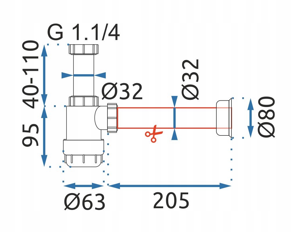 Syfon Umywalkowy Butelkowy Biały Niski Mcalpine Kod producenta HC2
