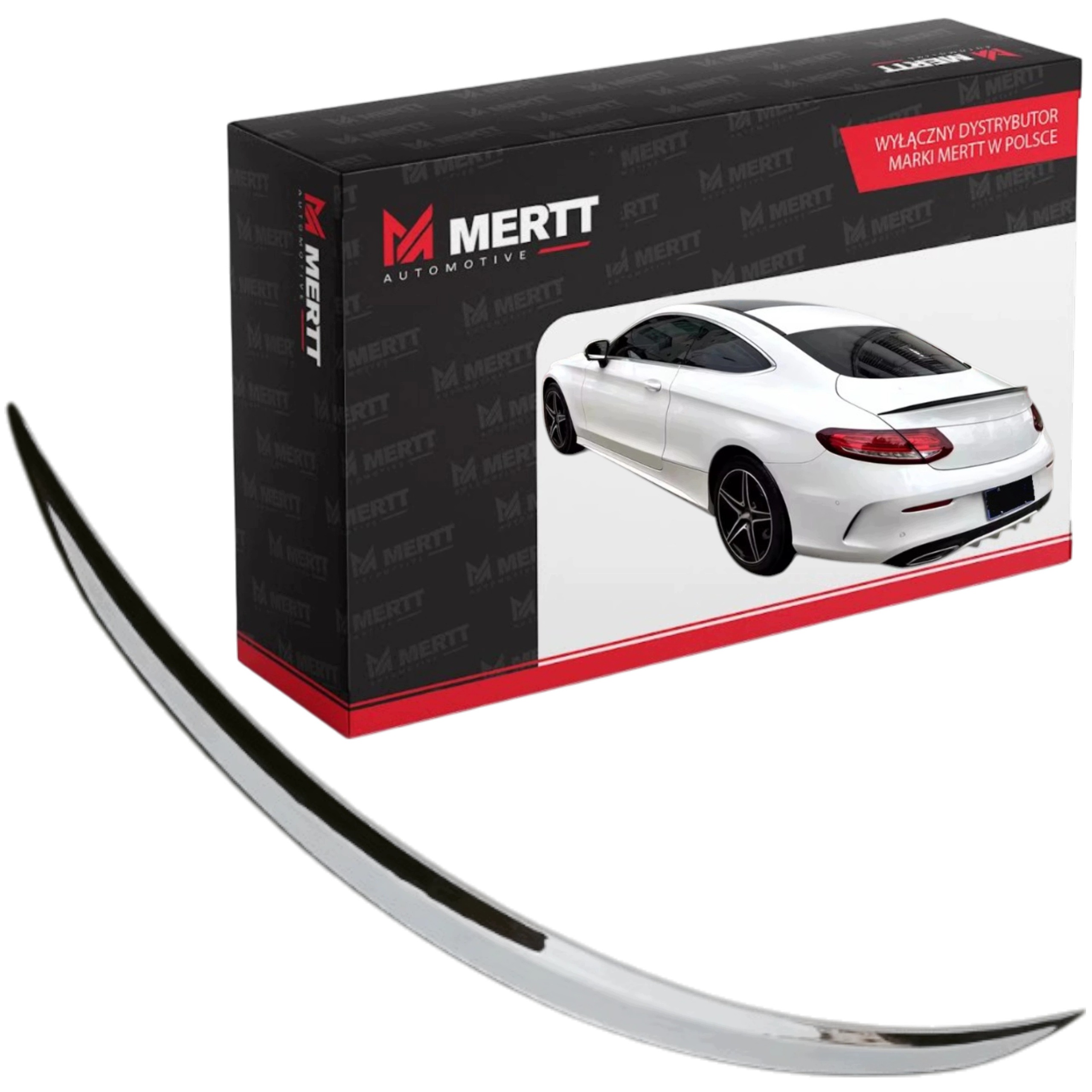 Mercedes C Klass W205 2014-2020 Lotka Spoiler Klapky zavazadlového prostoru Lesklá černá