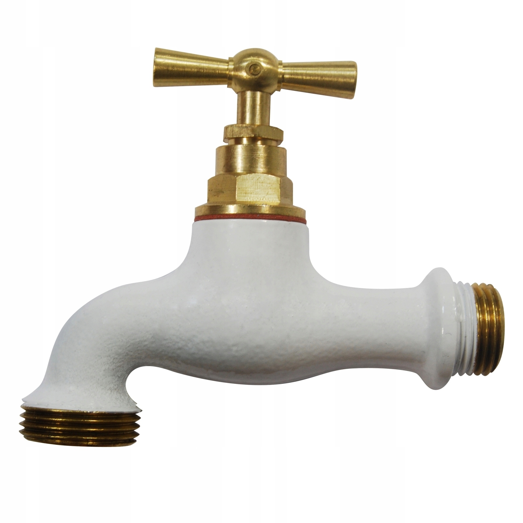 KRAN OGRODOWY 1/2" MOSIĘŻNY BIAŁY POŁYSK