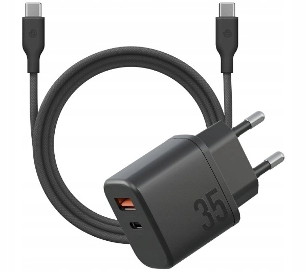 Ładowarka sieciowa Energea Bazic Goport Velox Kit Usb-c Usb-a GaN 35W