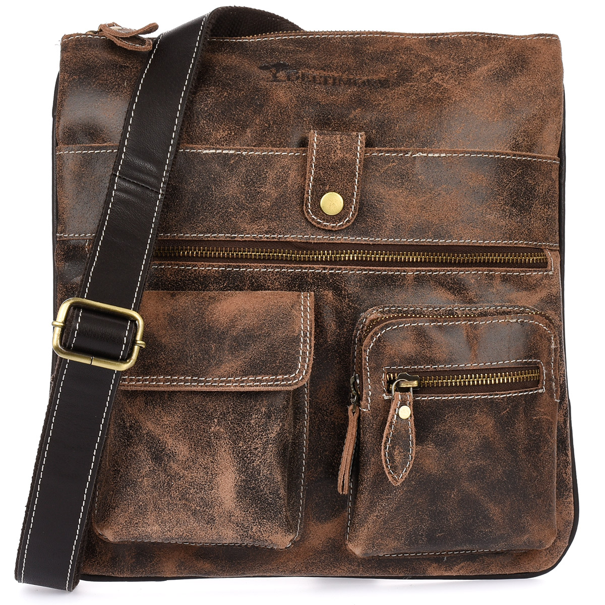 Pánská kožená taška přes rameno velká A4 hnědá pro vintage práci Beltimore