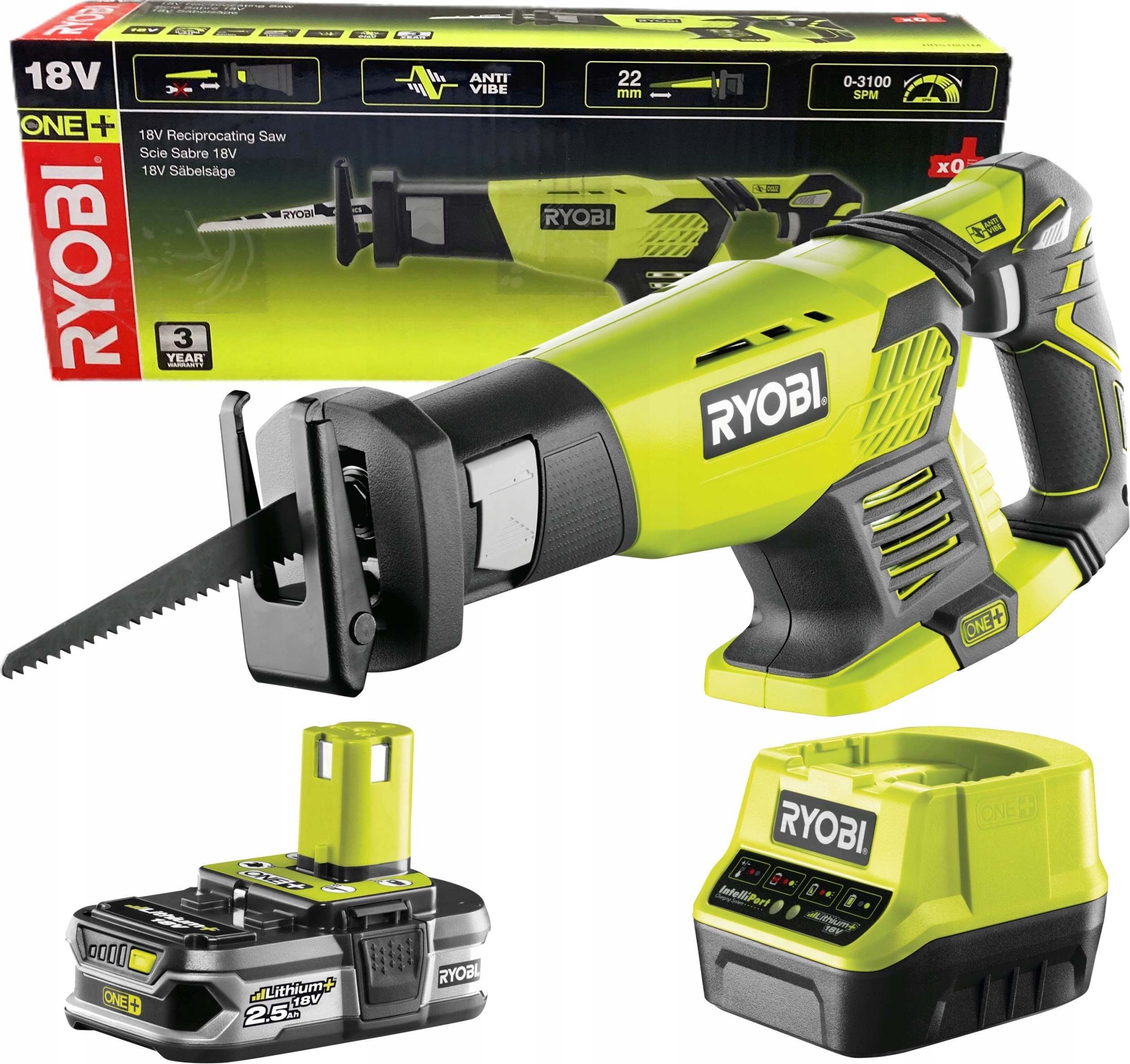 Ryobi RRS1801M Pila Lisica Akumulátorová 18V 2,5Ah