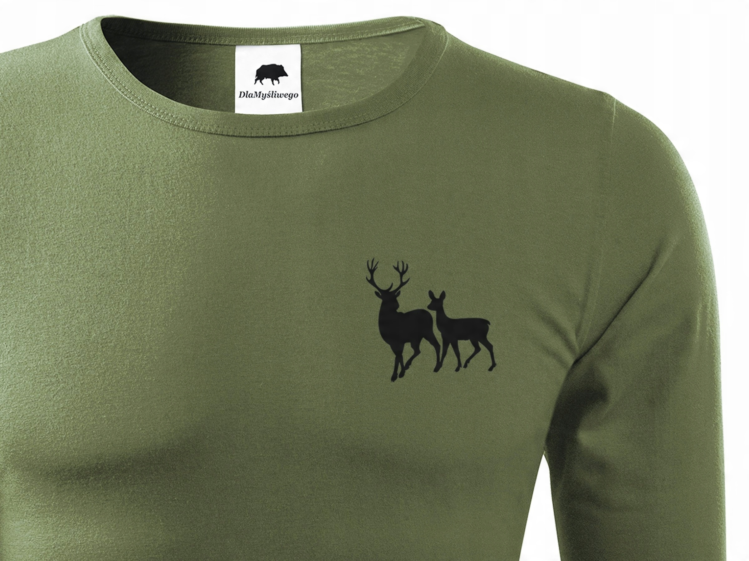 

Longsleeve, khaki Byk z łanią koszulka myśliwska