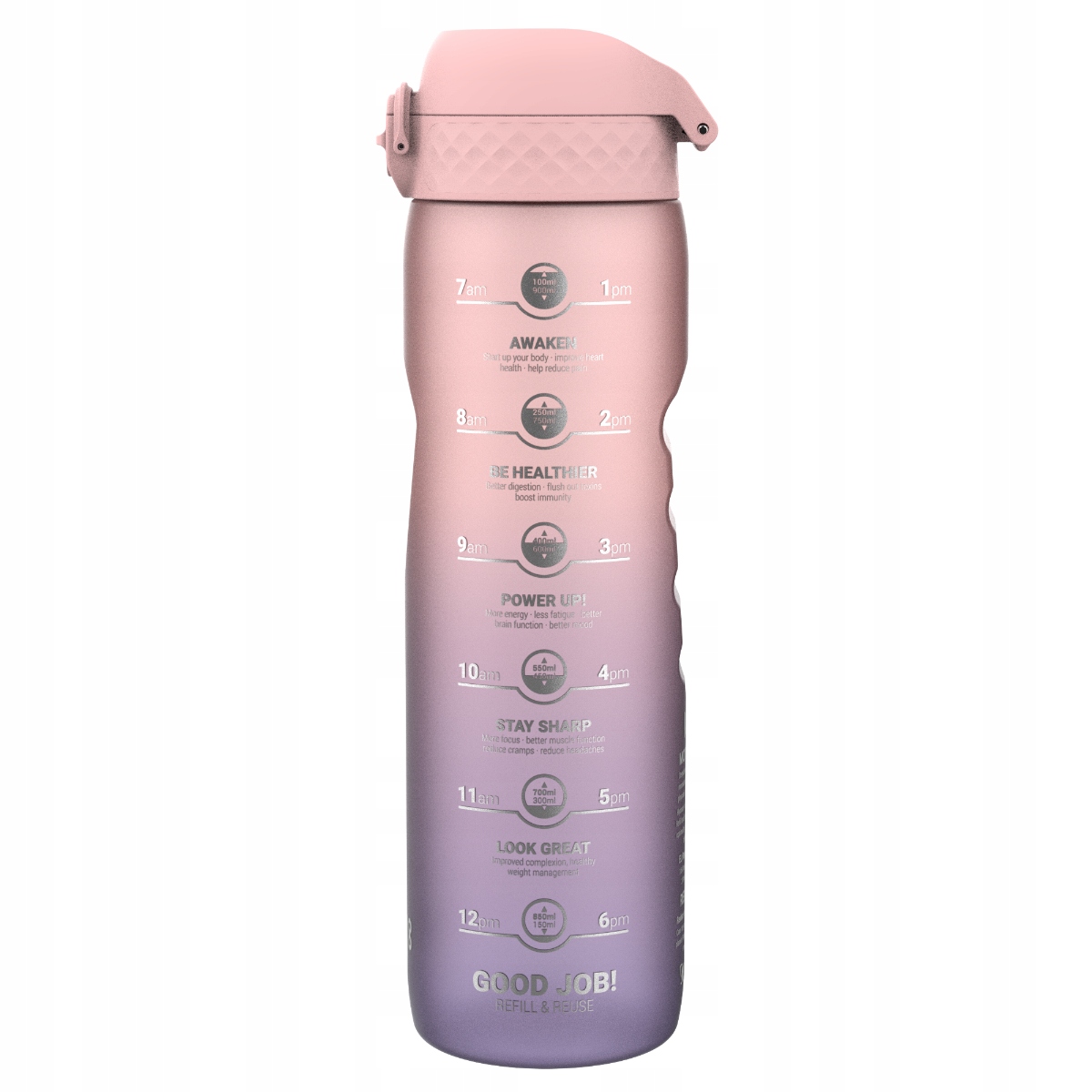 ION8 bidon butelka motywacyjna 1000 ml Gradient Periwinkle/Rose Quartz
