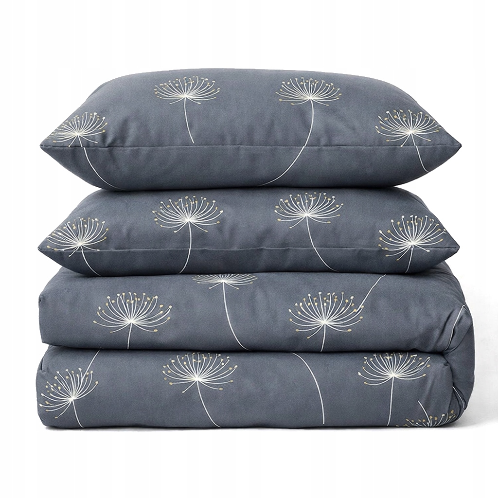 Pościel bawełniana 200x220 poszewki naturalna bawełna szara w dmuchawce