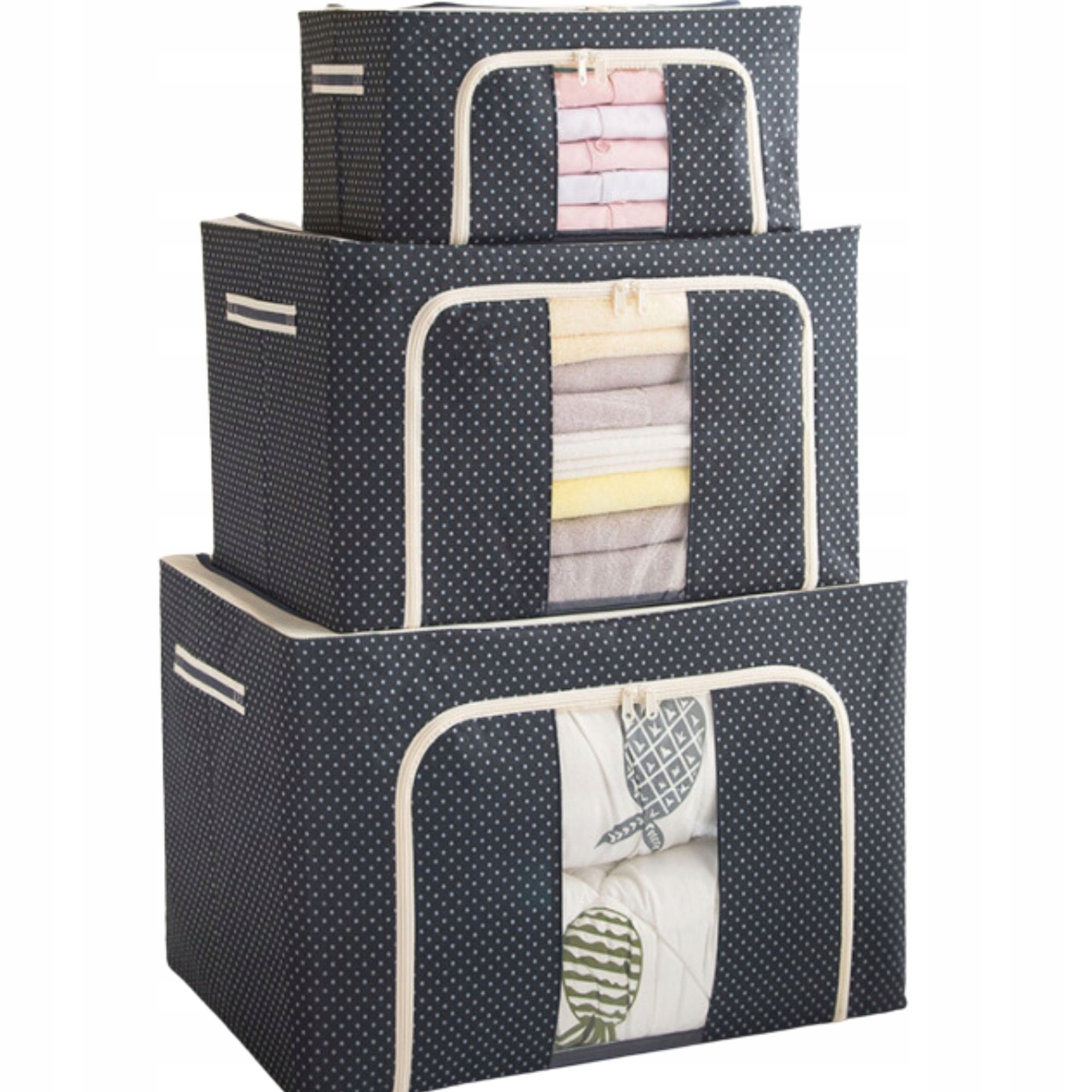 POKROWIEC ZE STELAŻEM MOCNY na pościel ubrania kołdry pojemnik do szafy 66L Stan opakowania oryginalne