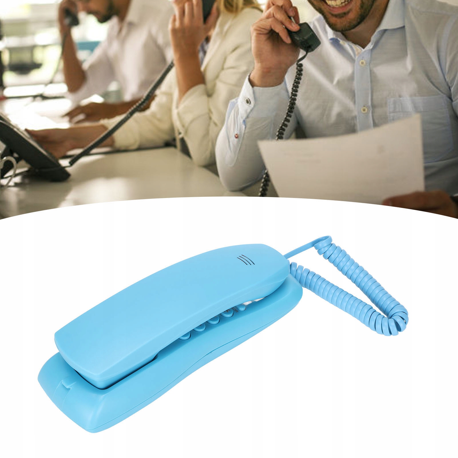 TELEFON PRZEWODOWY STACJONARNY WISZĄCY NIEBIESKI Stan opakowania oryginalne