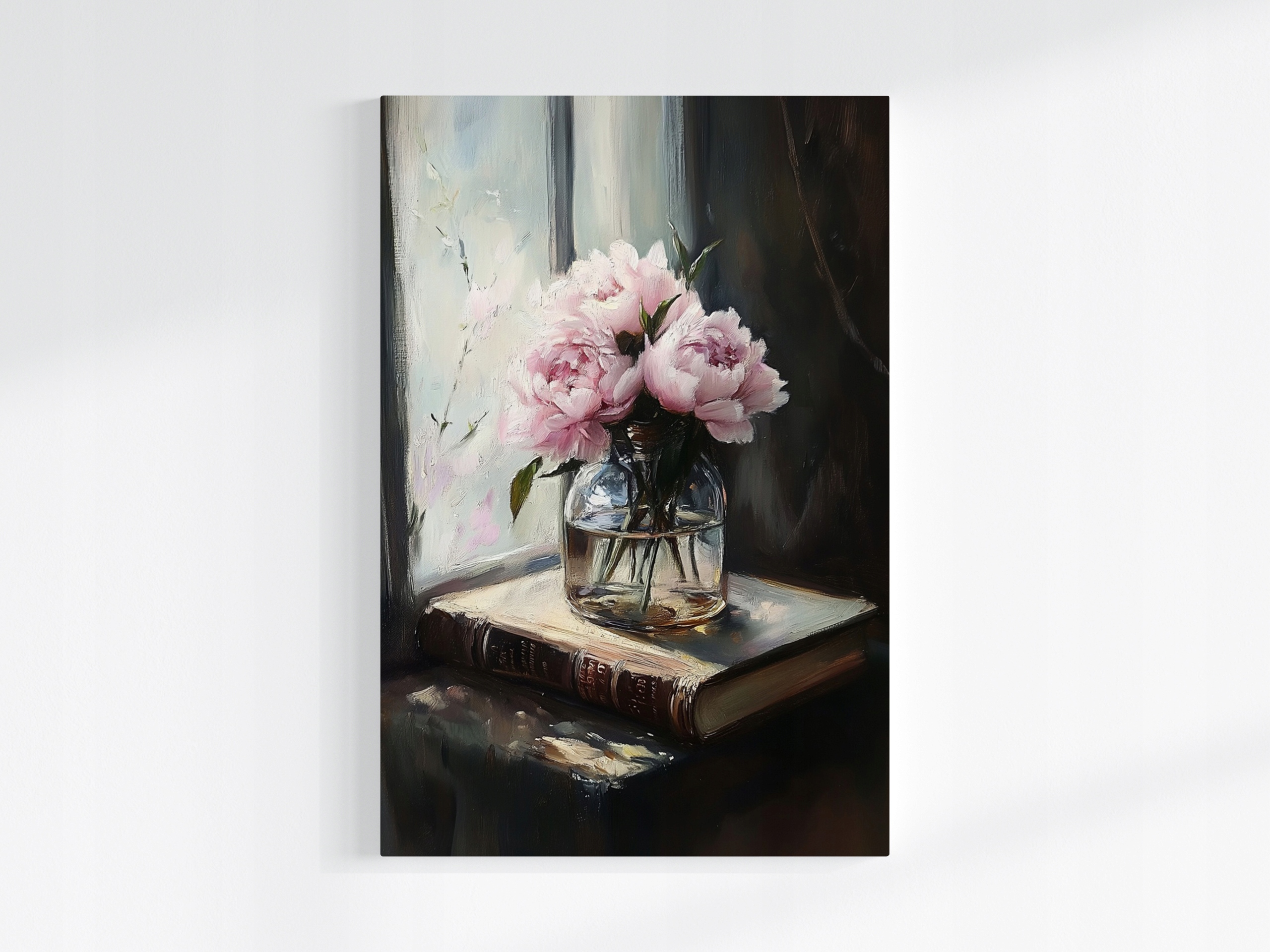 Obraz Na Plátně Canvas Květiny Pivoňky Kytice Kniha Okno 80x120