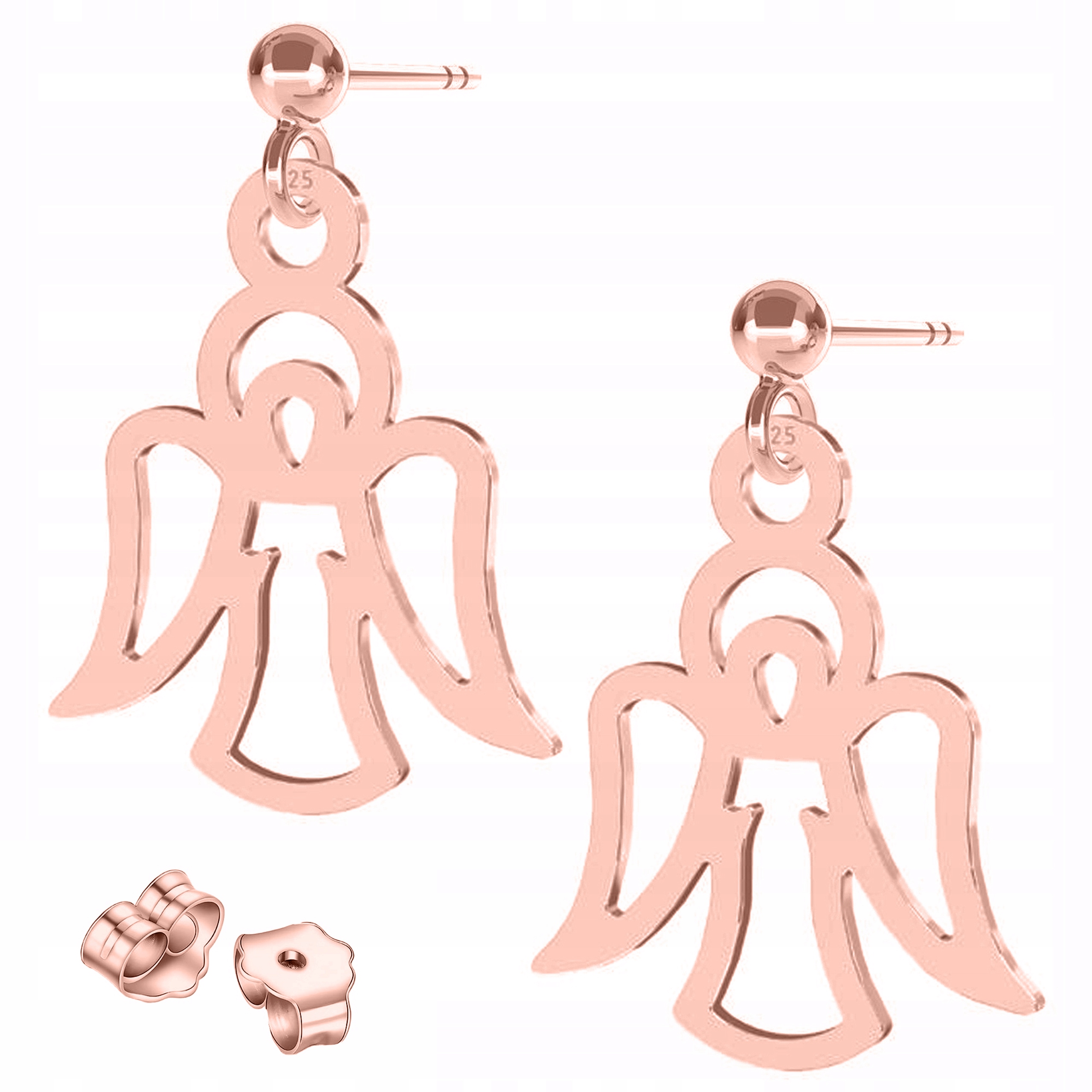 Náušnice Pozlacené plechy s anděly Andělé strážní andělé Stříbro 925