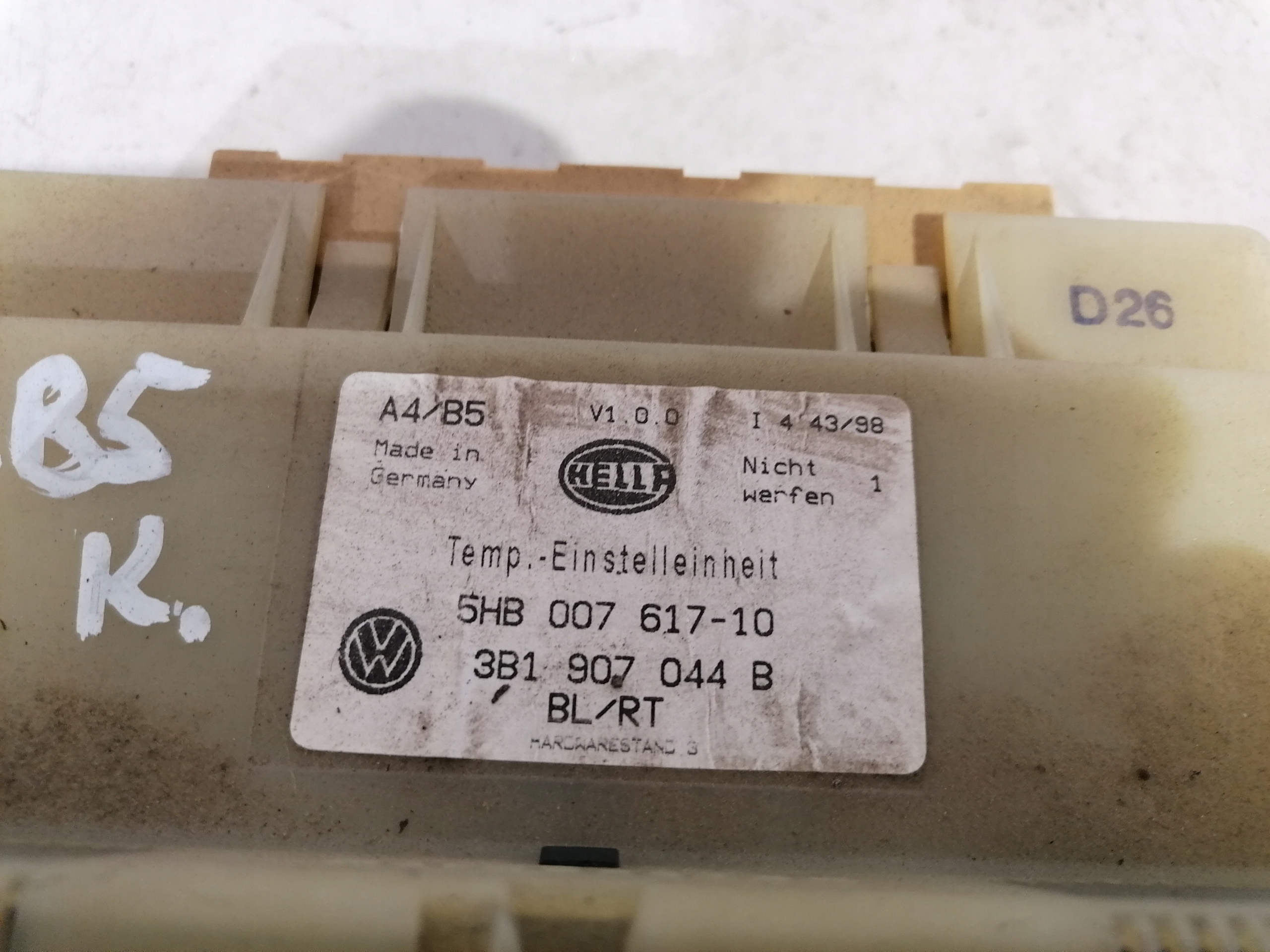 VW Passat B5 control panel air conditioning devices 3B1907044B