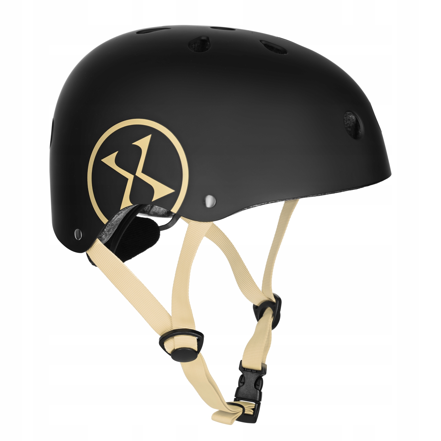 Kask Rowerowy 58-61cm Nils Extreme MTW001-1 Czarno-beżowy Rolki Hulajnoga