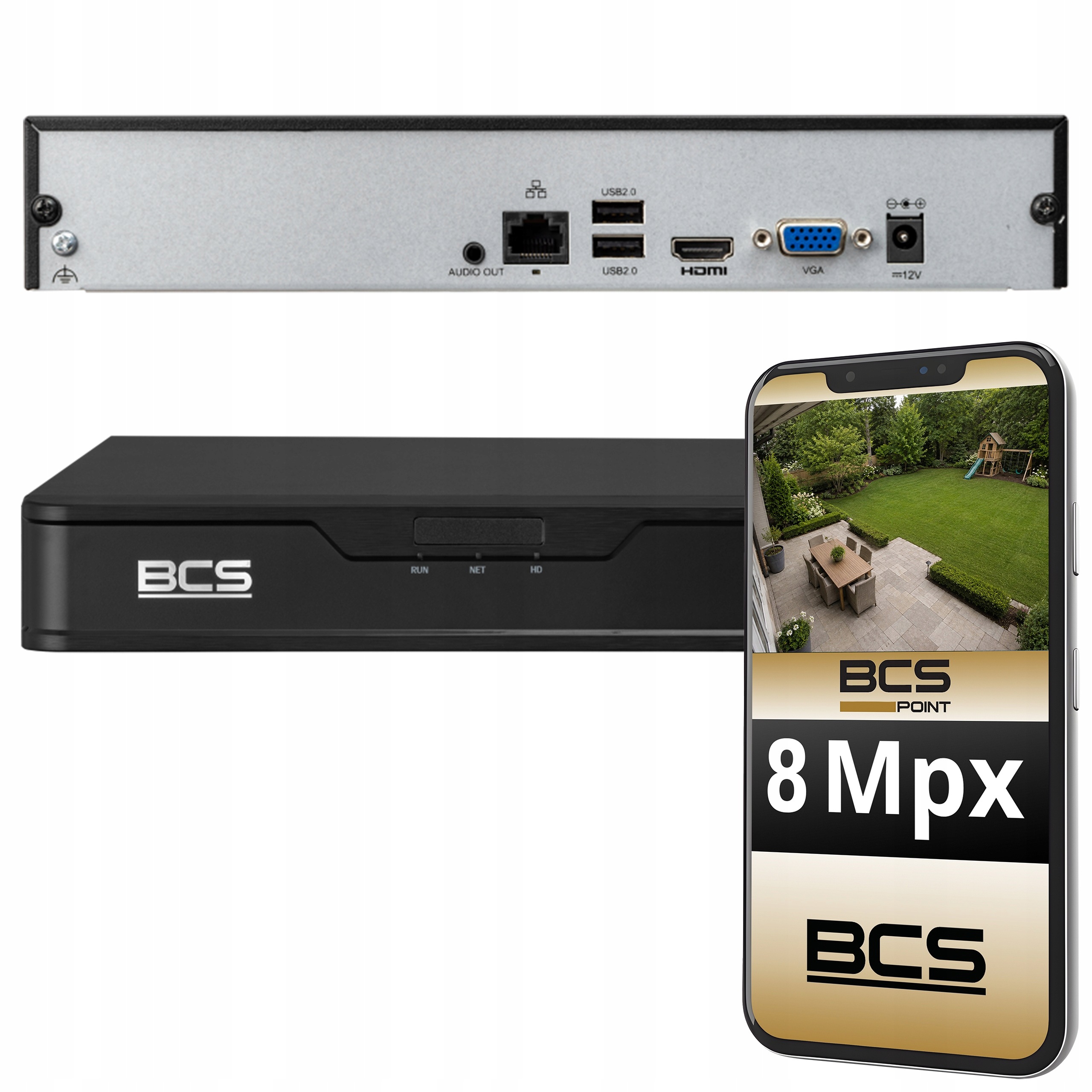 Záznamník Pro Monitorování Bcs Point Pro Ip Kamery 4 Kanály 8MPX Onvif Hdmi