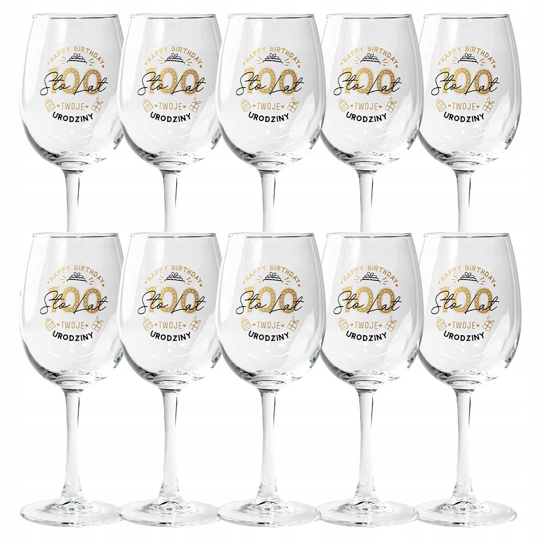 Sada Sklenic Na Víno 100 Let S Potiskem Pro Oslavence K Narozeninám
