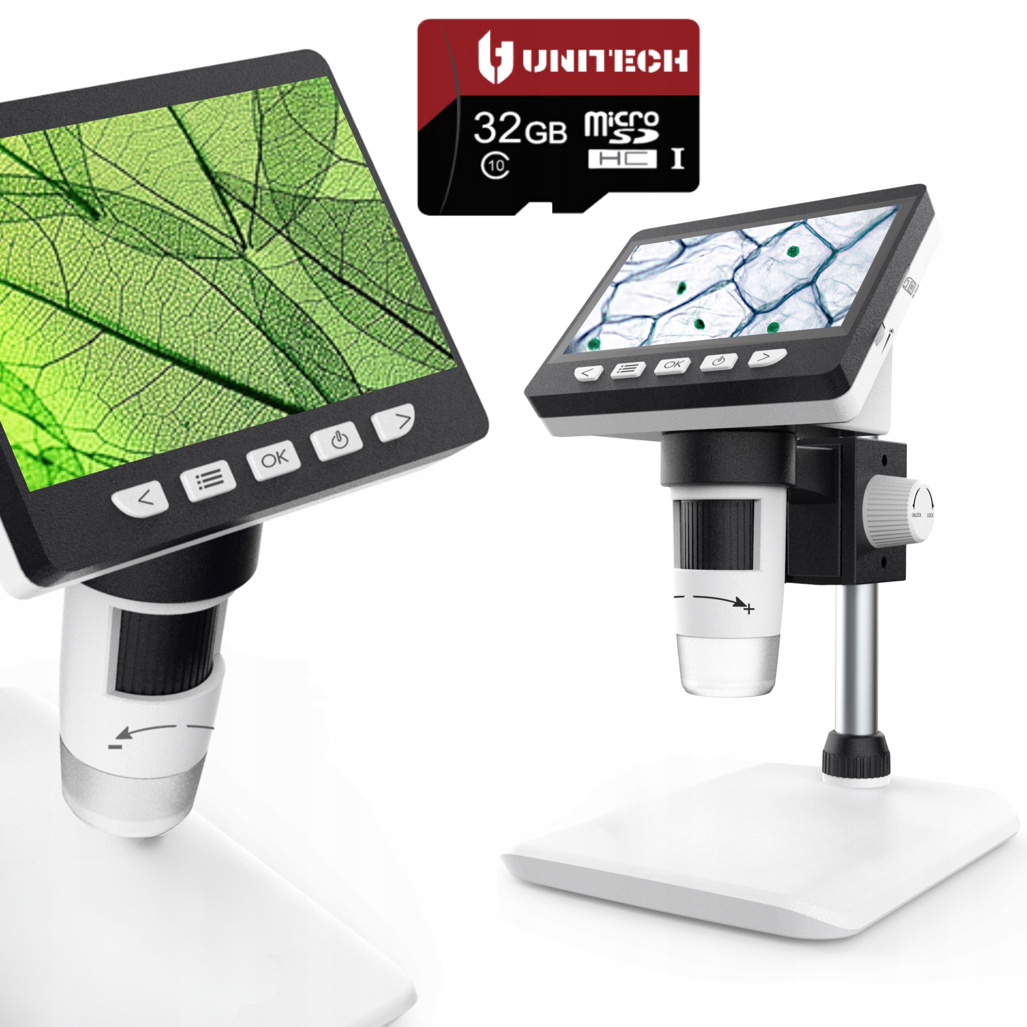 Digitální Mikroskop 1000x LCD Displej Pc Paměťová Karta microSD 32GB