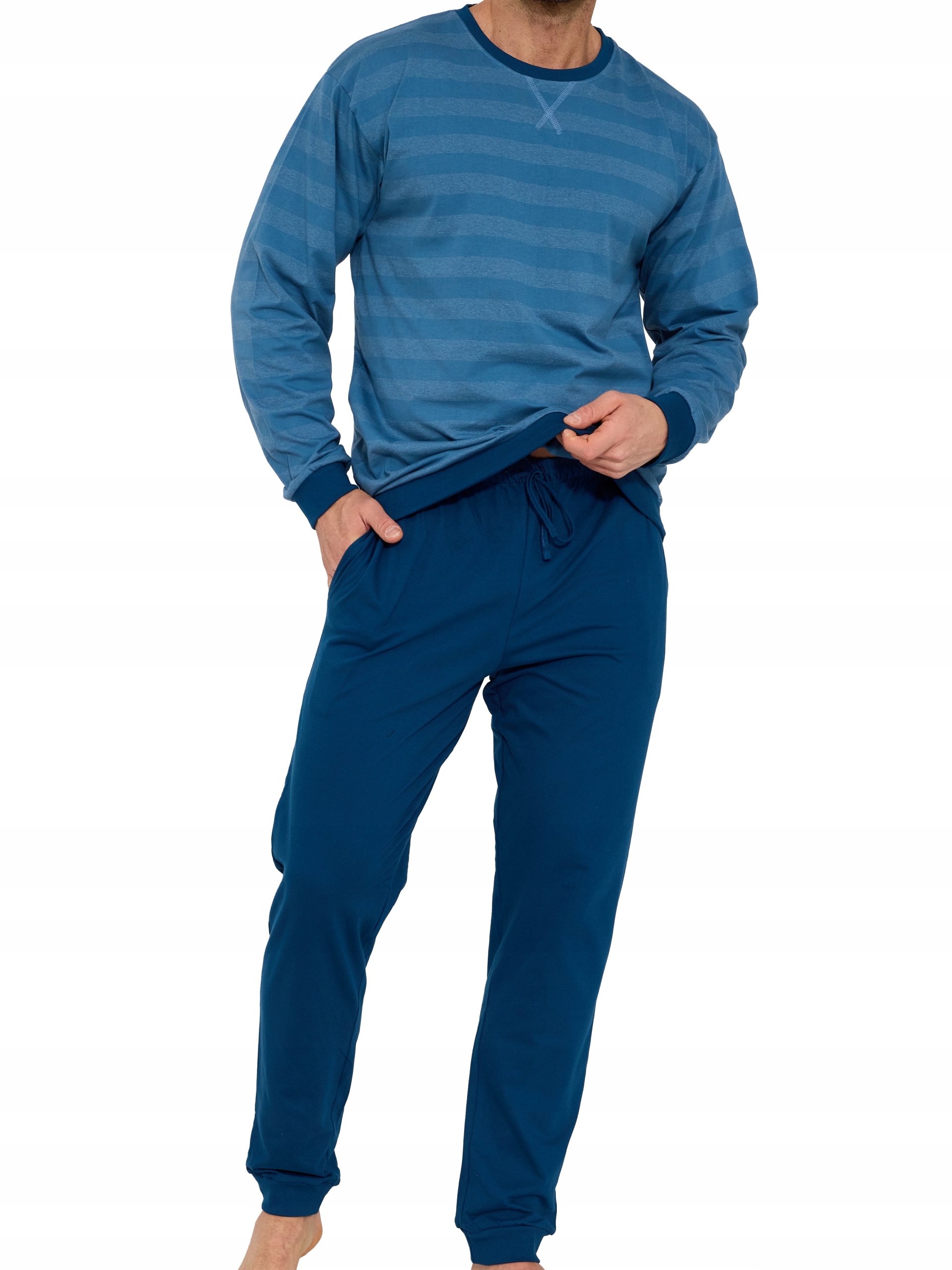 Piżama męska Cornette 117/211 Loose 17 r. L (48) kieszenie wiązanie paski