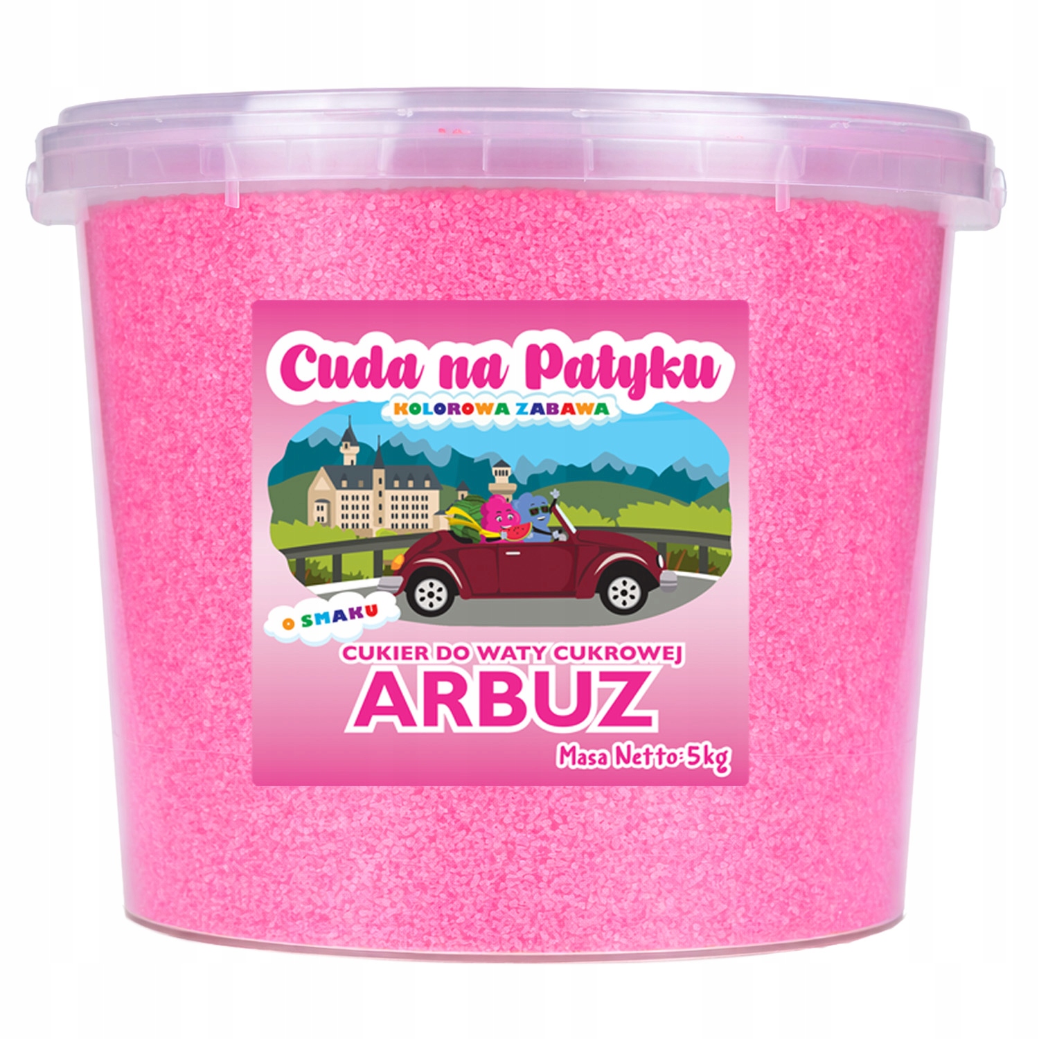 Barevný Cukr na cukrovou vatu s příchutí pro stroje 5 kg, melounový